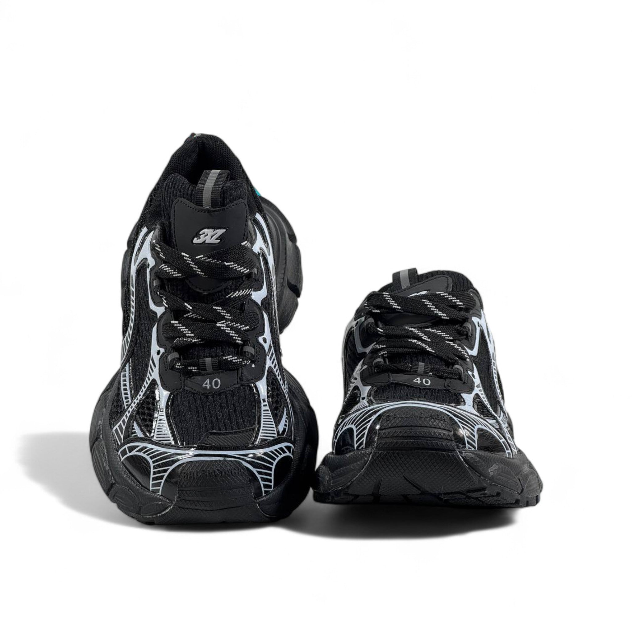 Balenciaga 3XL Sneakers β Black & Silver Oversized Luxe π€β‘