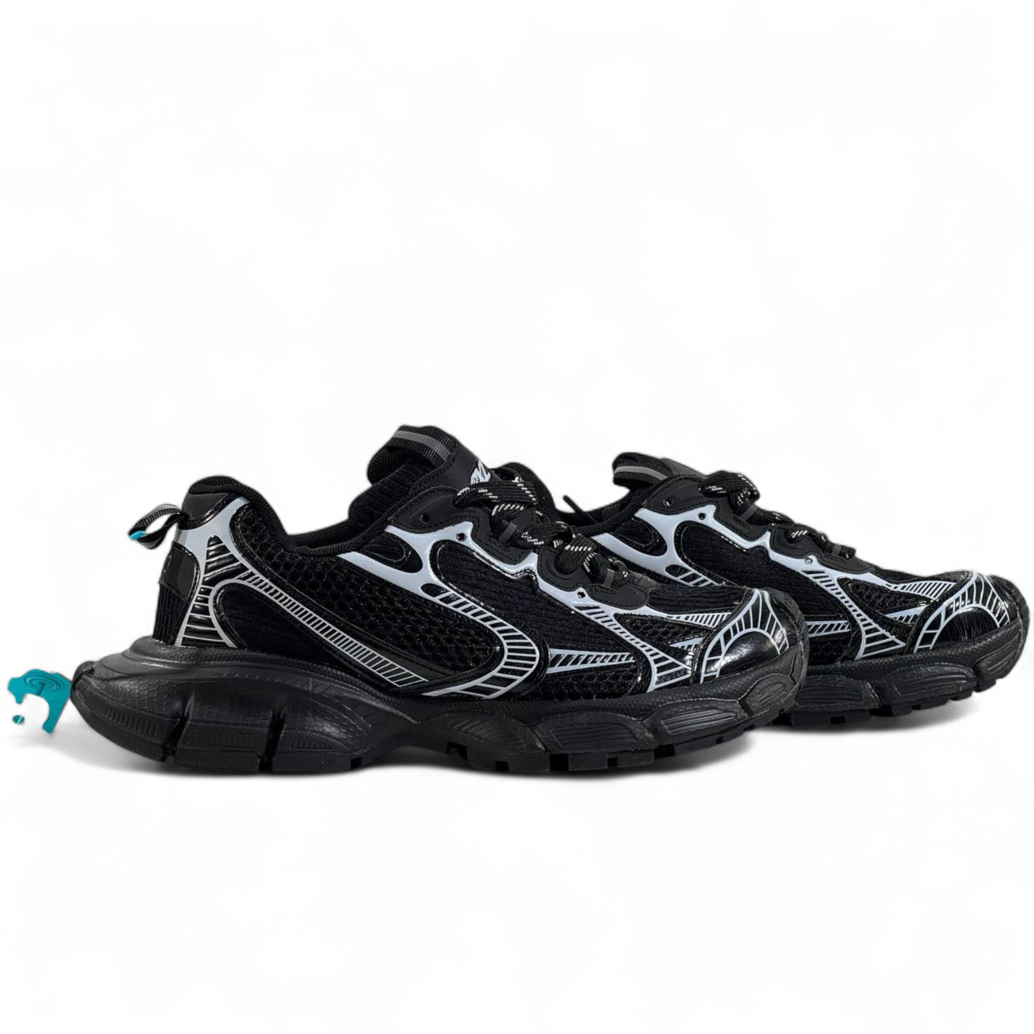 π₯ Balenciaga 3XL Sneakers β Black Reflective Mesh Chunky Trainers π