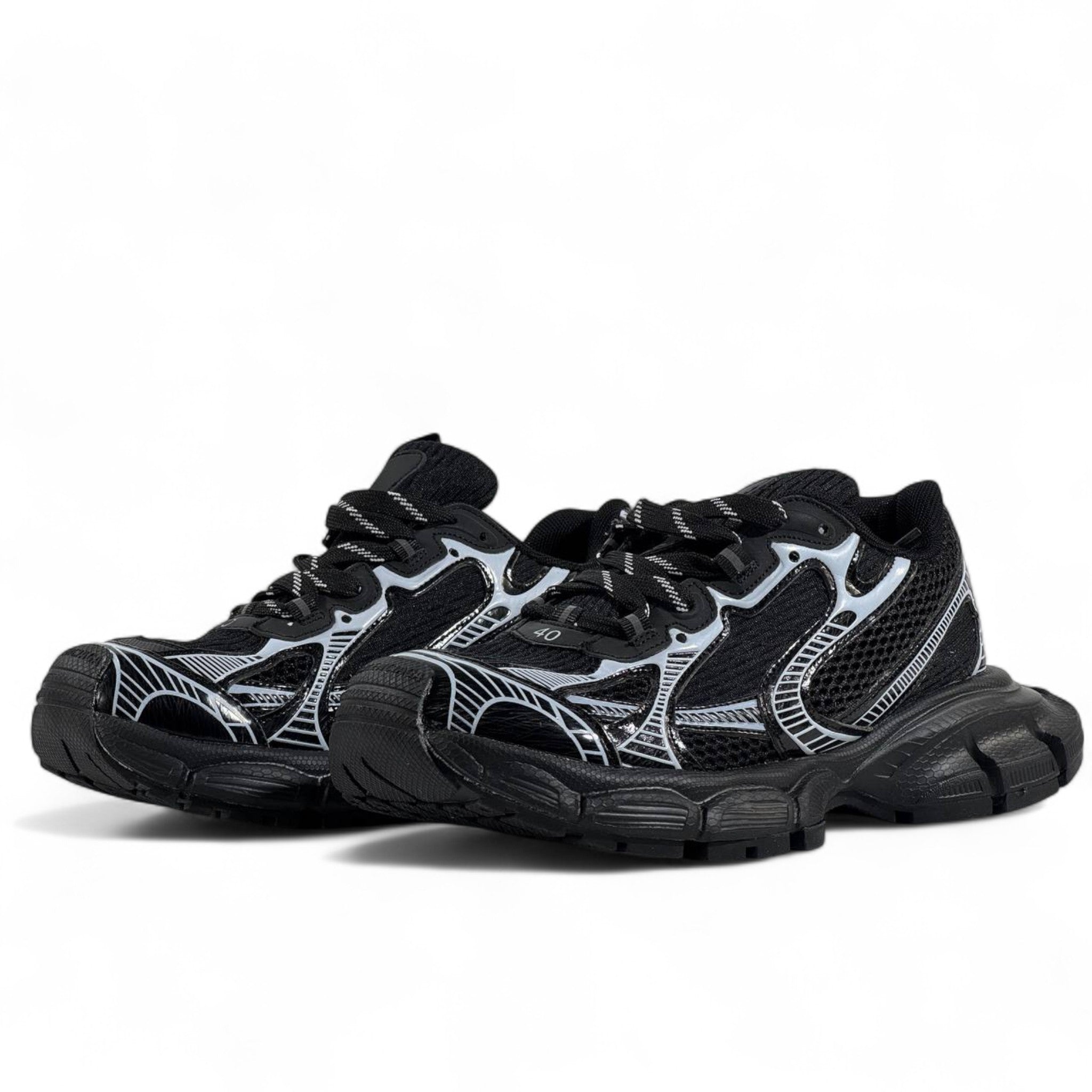 Balenciaga 3XL Sneakers β Black & Silver Oversized Luxe π€β‘