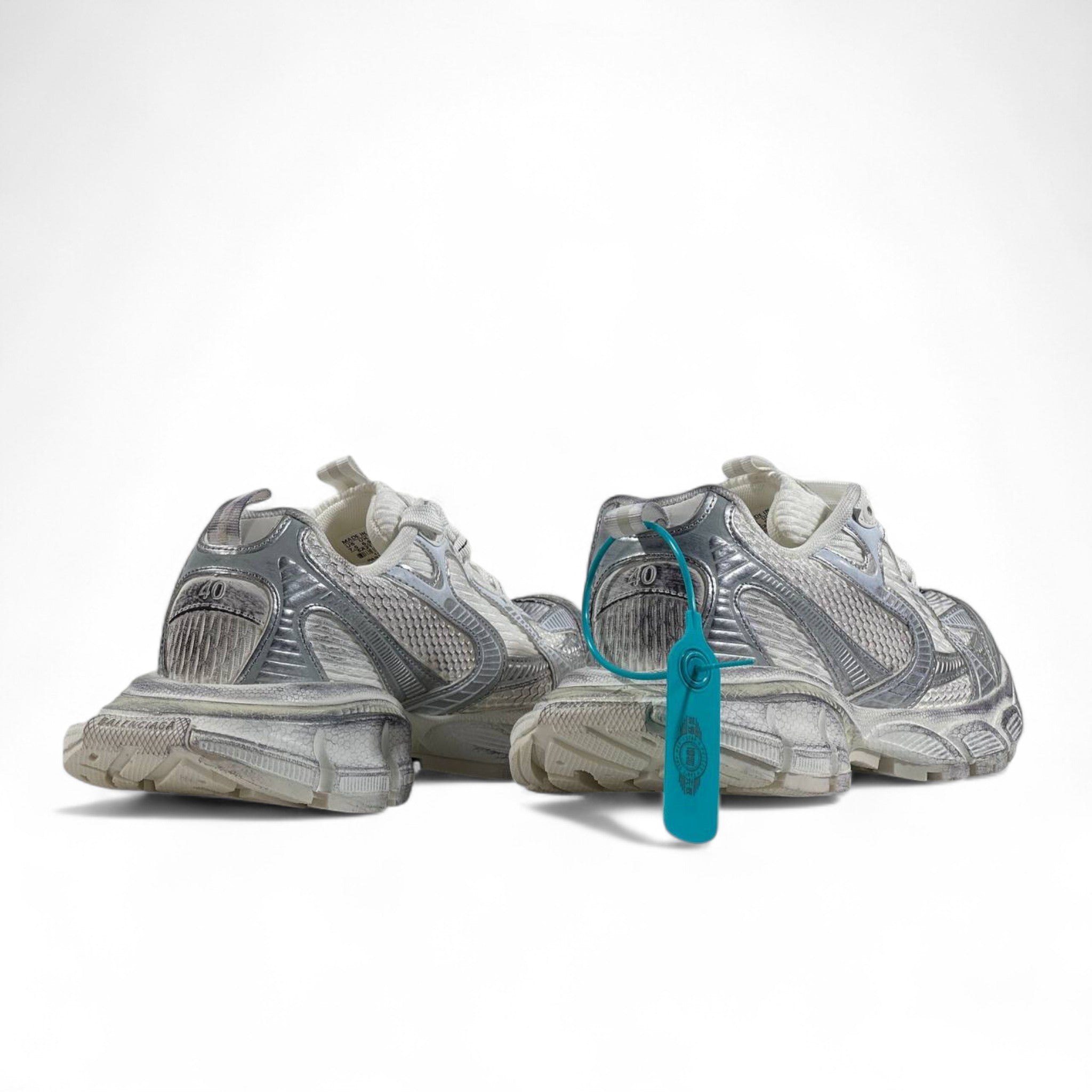 🔥 Balenciaga 3XL Sneakers – White Silver Mesh Chunky Trainers 👟⚡