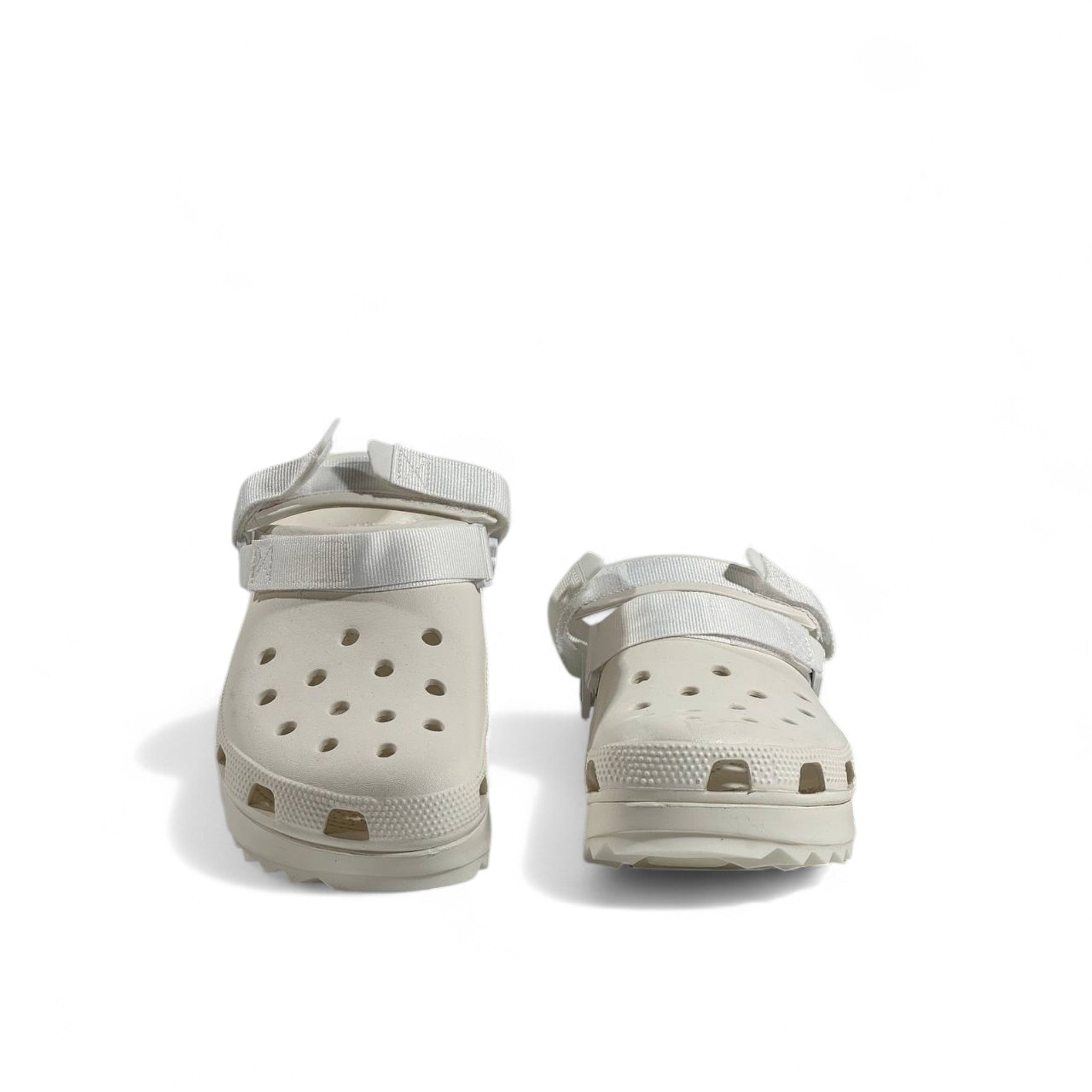White Platform Crocs with Adjustable Strap – Bold Comfort