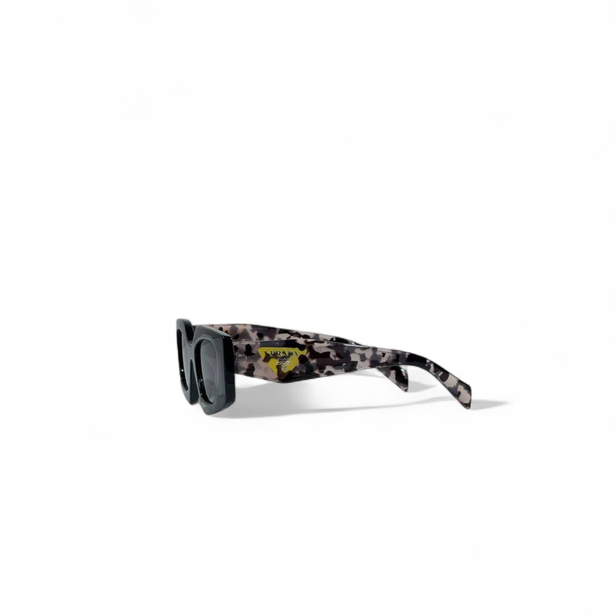 🖤 Prada Rectangular Sunglasses – Black & Patterned Icon 🕶️✨