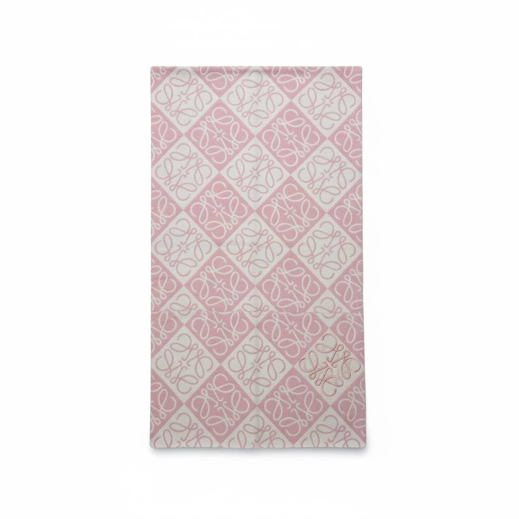 🧣 Loewe Anagram Pink Scarf – Soft Feminine Luxury