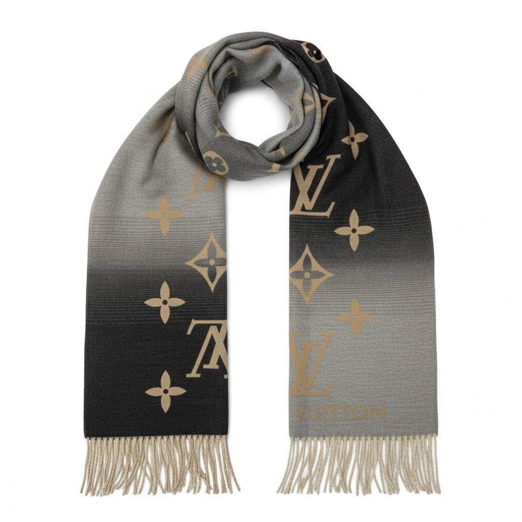 🧣 Louis Vuitton Iconic Monogram Scarf – Timeless Luxury Statement 🖤✨