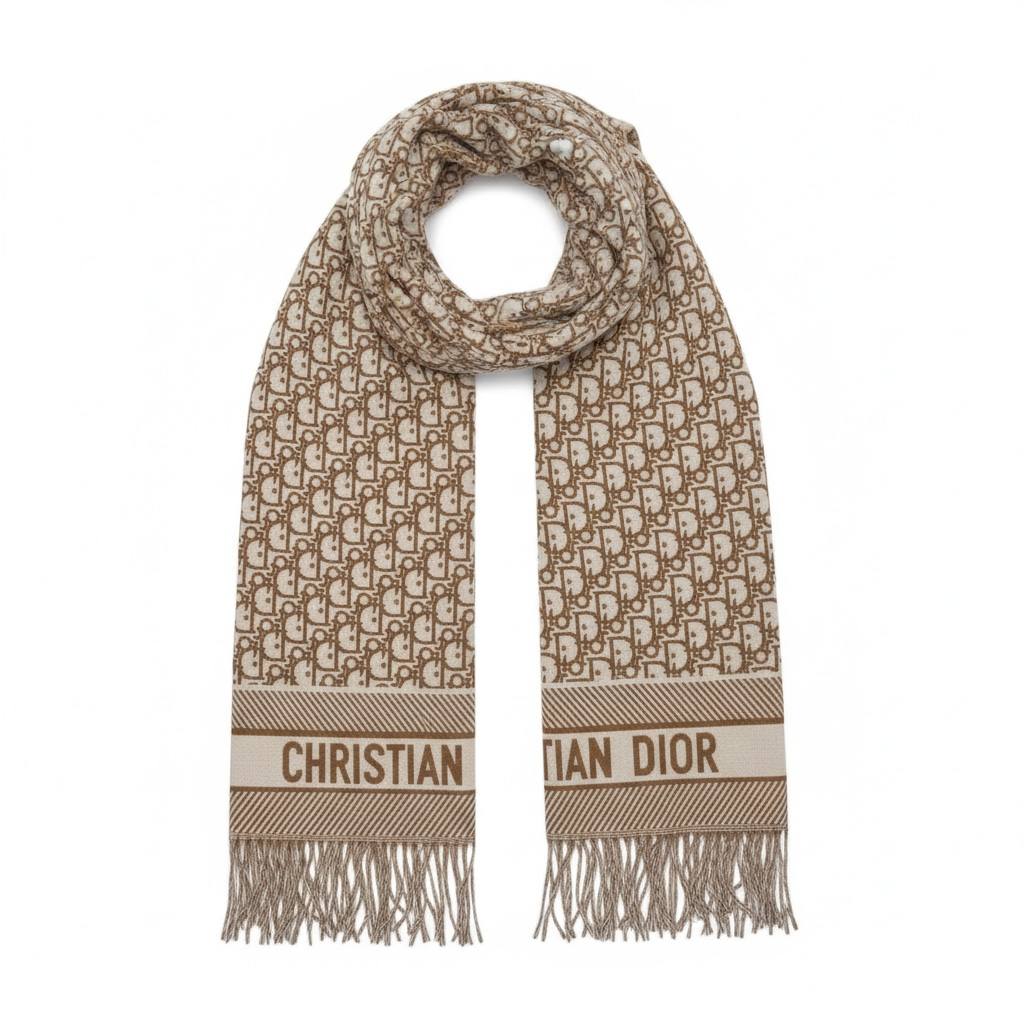 Christian Dior Oblique Monogram Scarf – Timeless Parisian Elegance 🤍✨