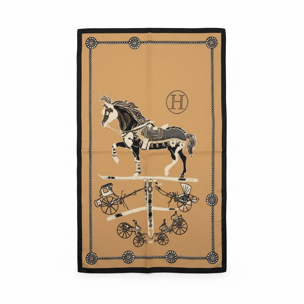 Hermès Equestrian Heritage Scarf – Camel Classic Luxury 🤎✨