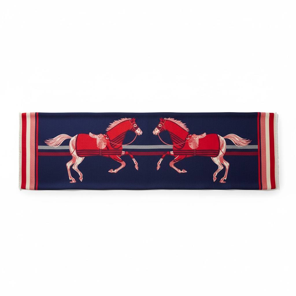 Hermès Luxury Horse Scarf – Single Face Classic Design