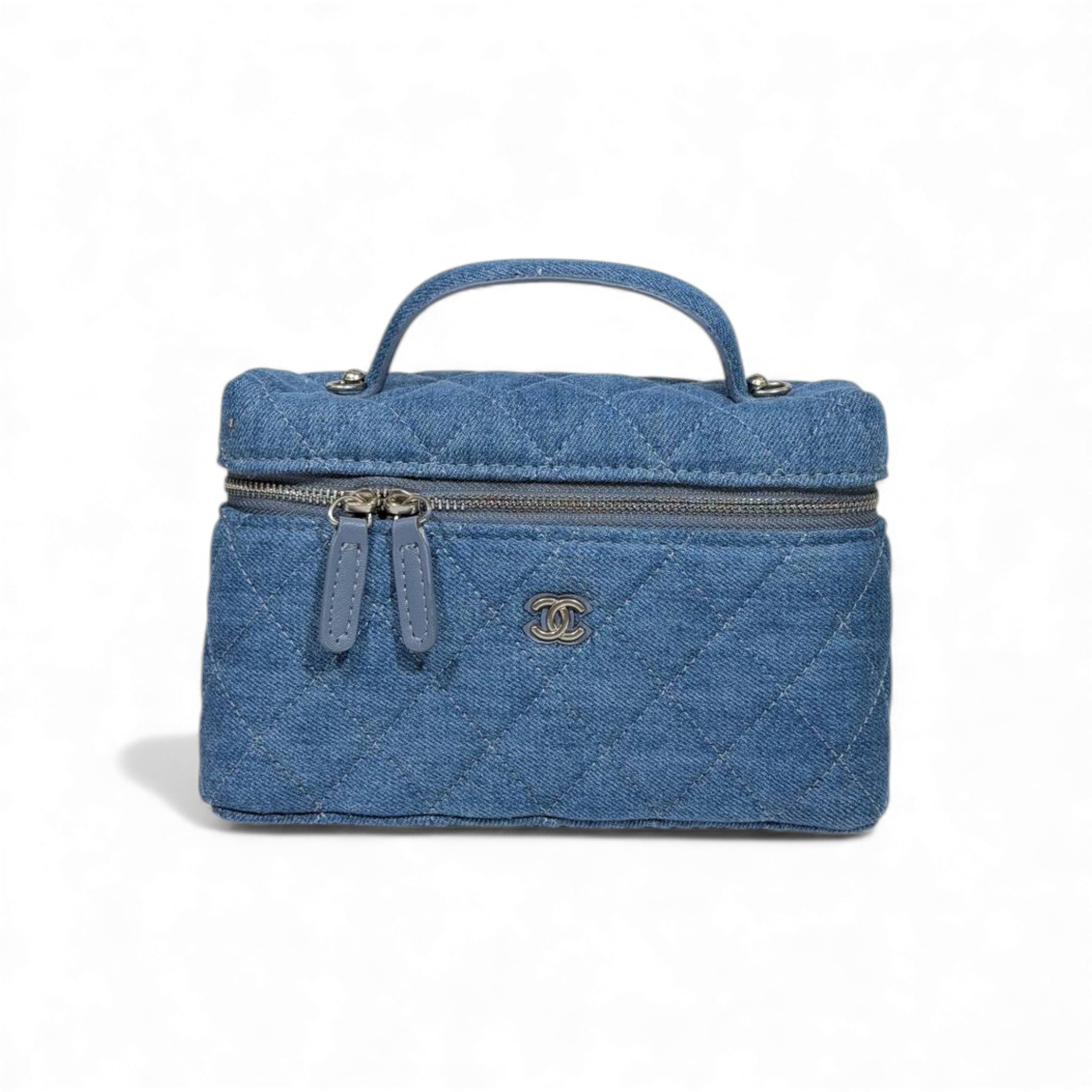 💙 Chanel Denim Quilted Vanity Case 🧵✨ | Modern Iconic Style