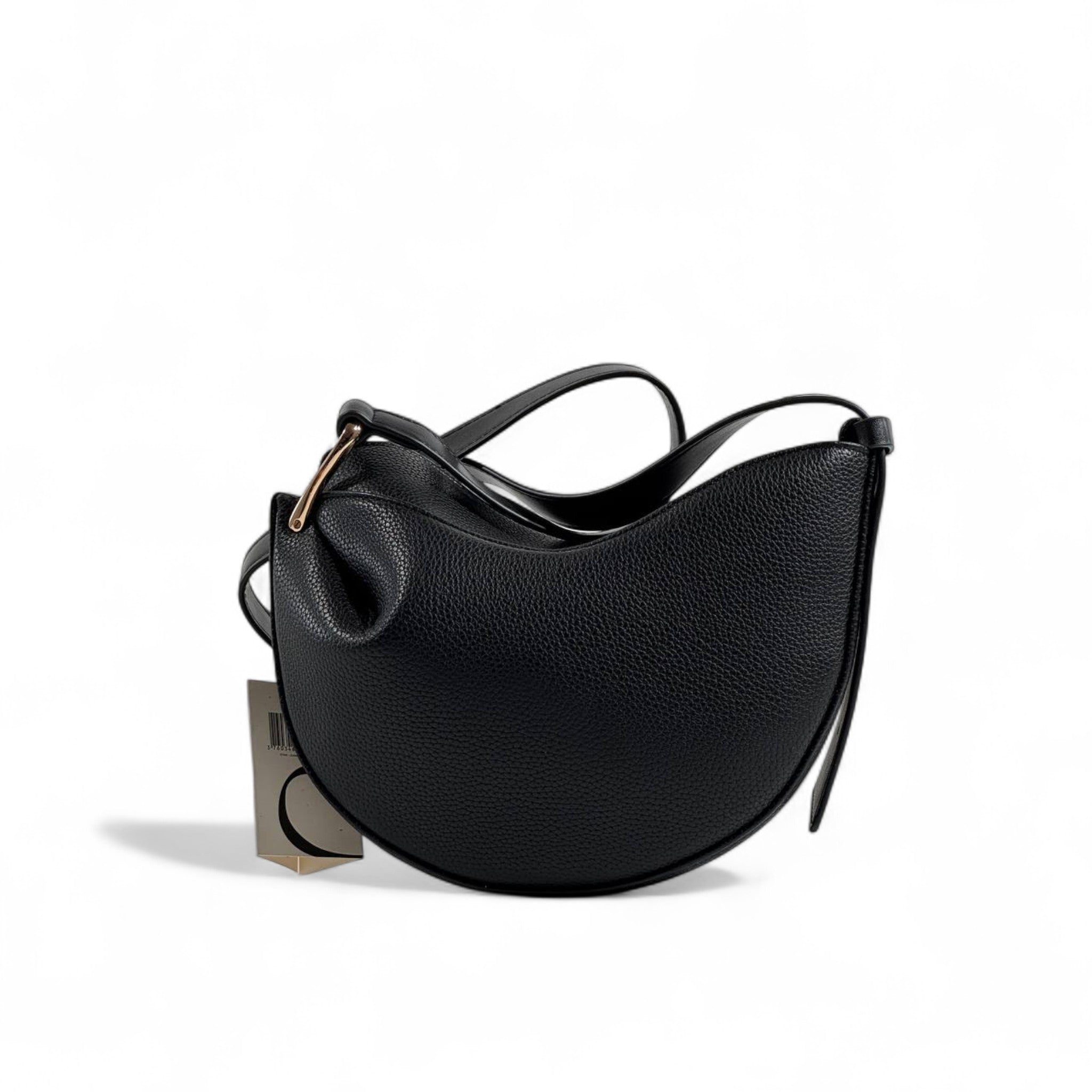 Polène Paris Crescent Crossbody Bag – Black Grained Leather 🖤✨