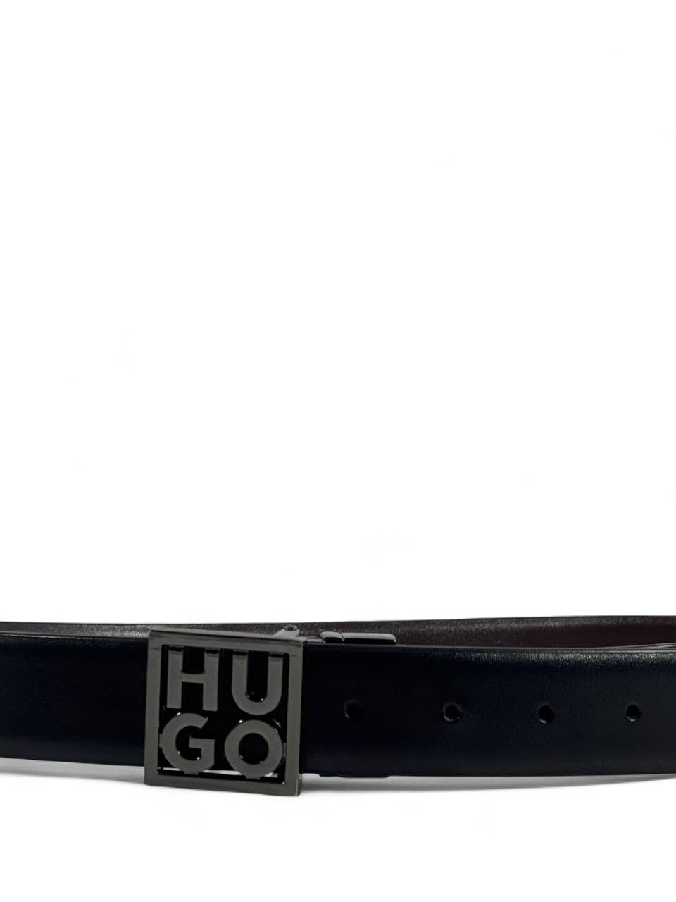 Hugo Boss Black Leather Belt with Logo Buckle – 115CM 🖤✨