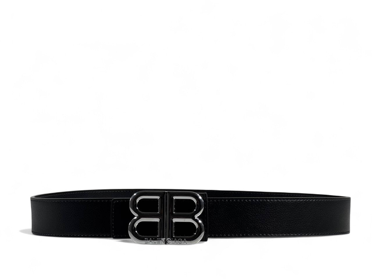 Balenciaga Black Leather Belt with BB Logo Buckle – 115CM 🖤✨
