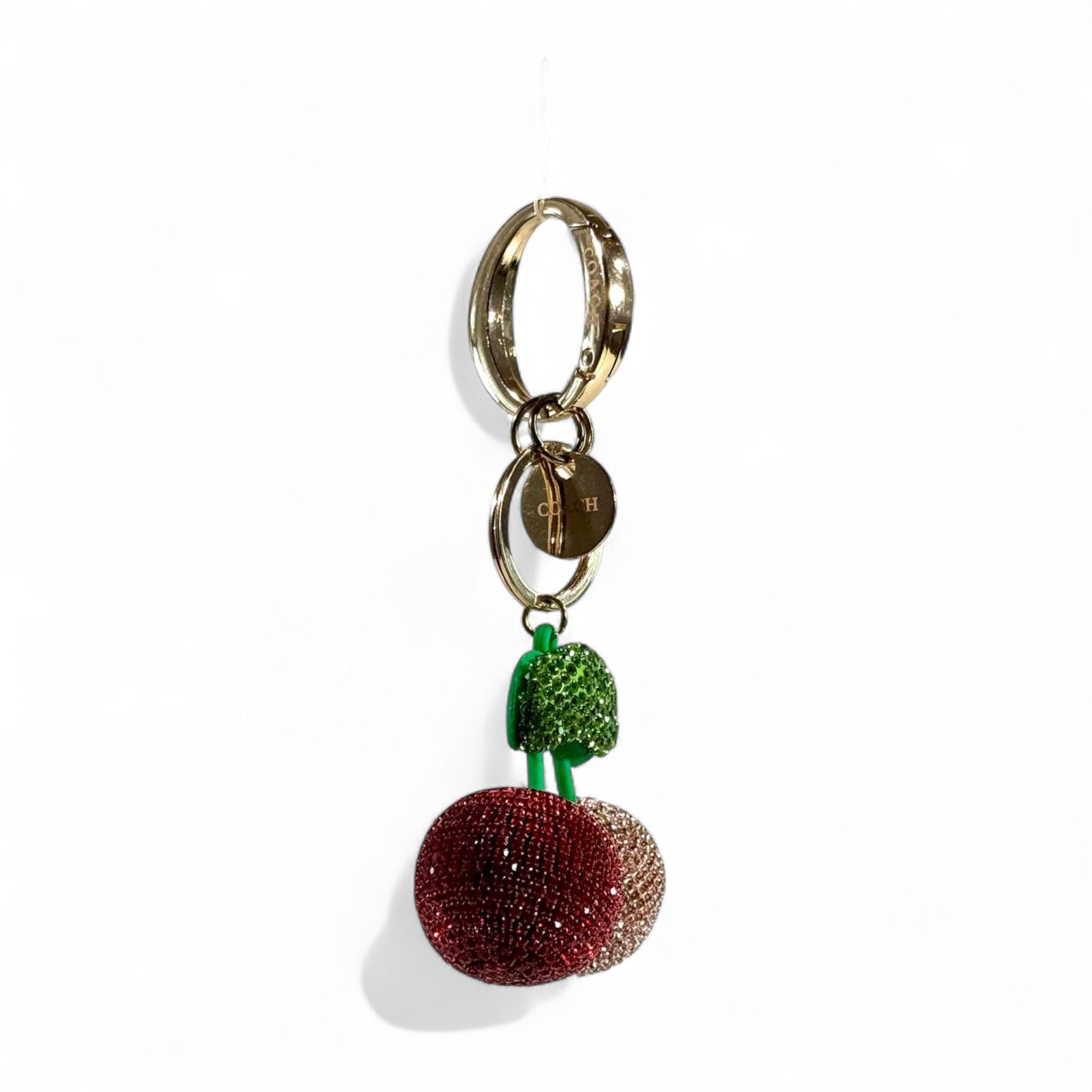 Coach Cherry Keychain – Dual-Tone Sparkle Charm 🍒✨