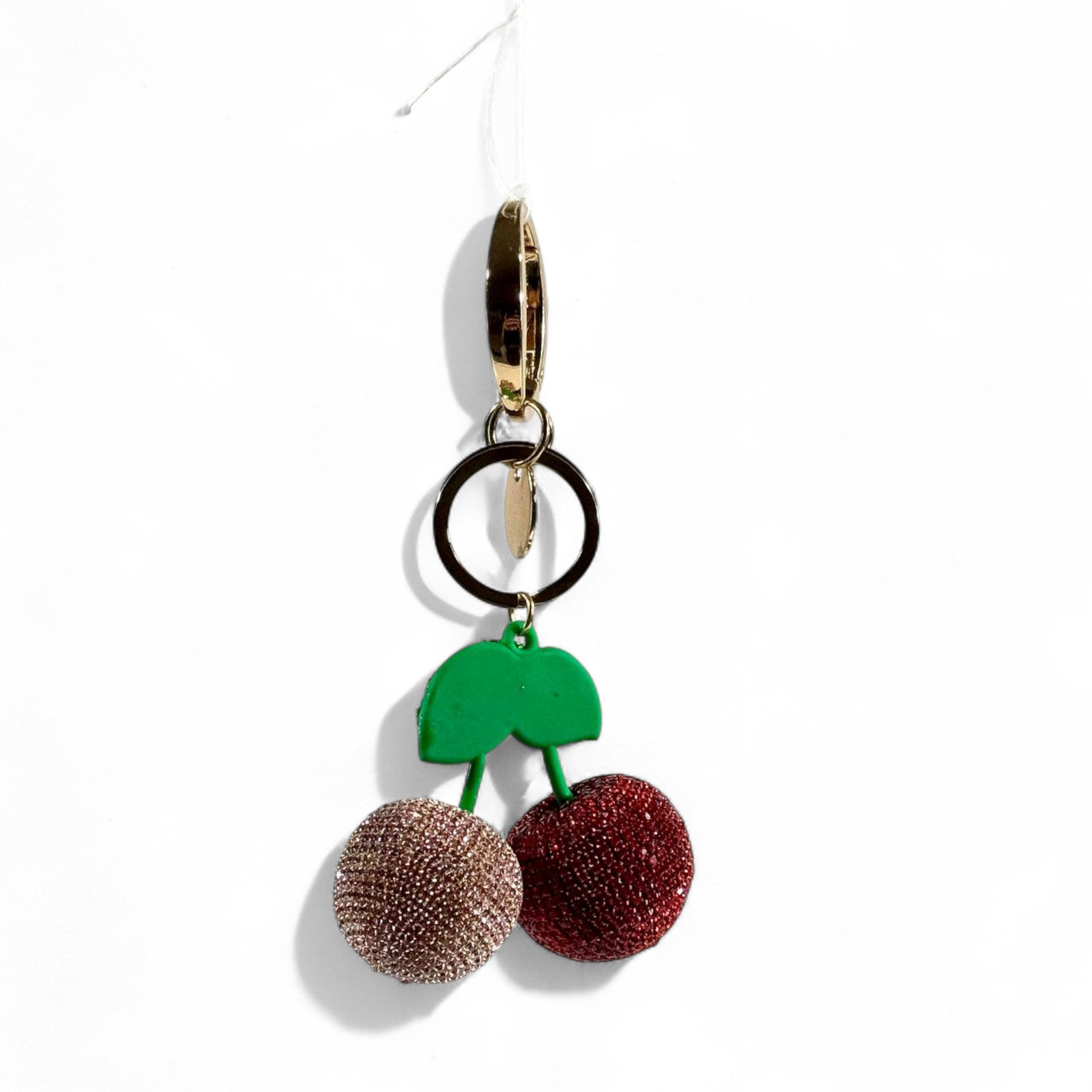 Coach Cherry Keychain – Dual-Tone Sparkle Charm 🍒✨