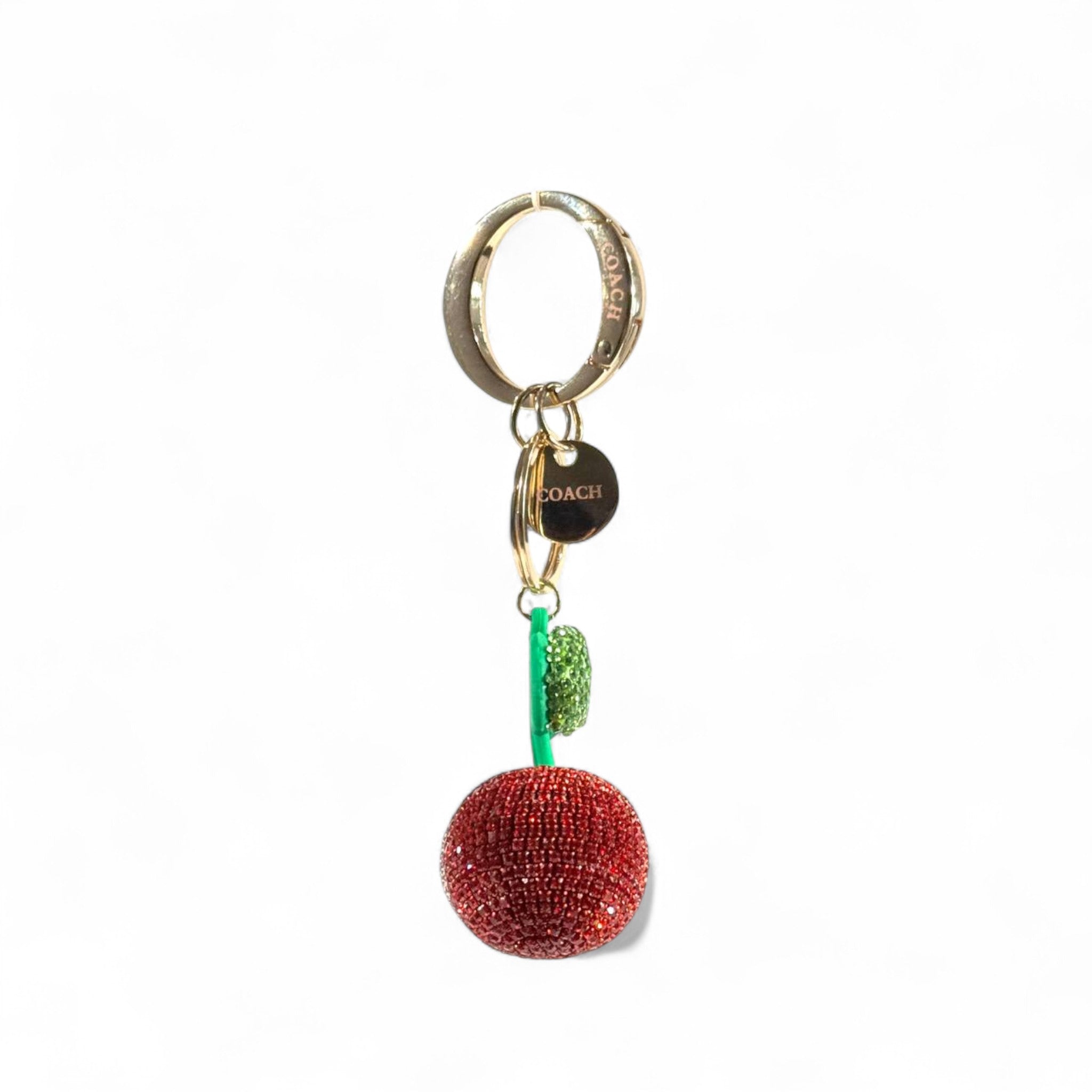 Coach Cherry Keychain – Dual-Tone Sparkle Charm 🍒✨