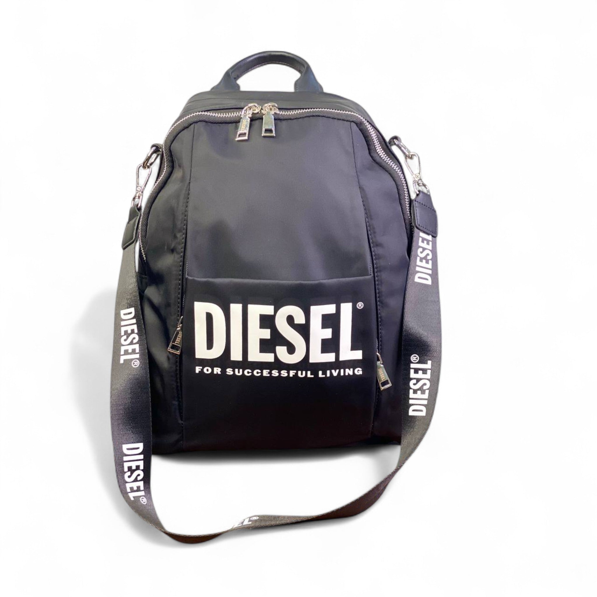 DIESEL Black Logo Backpack π β Bold Style for Everyday Adventures