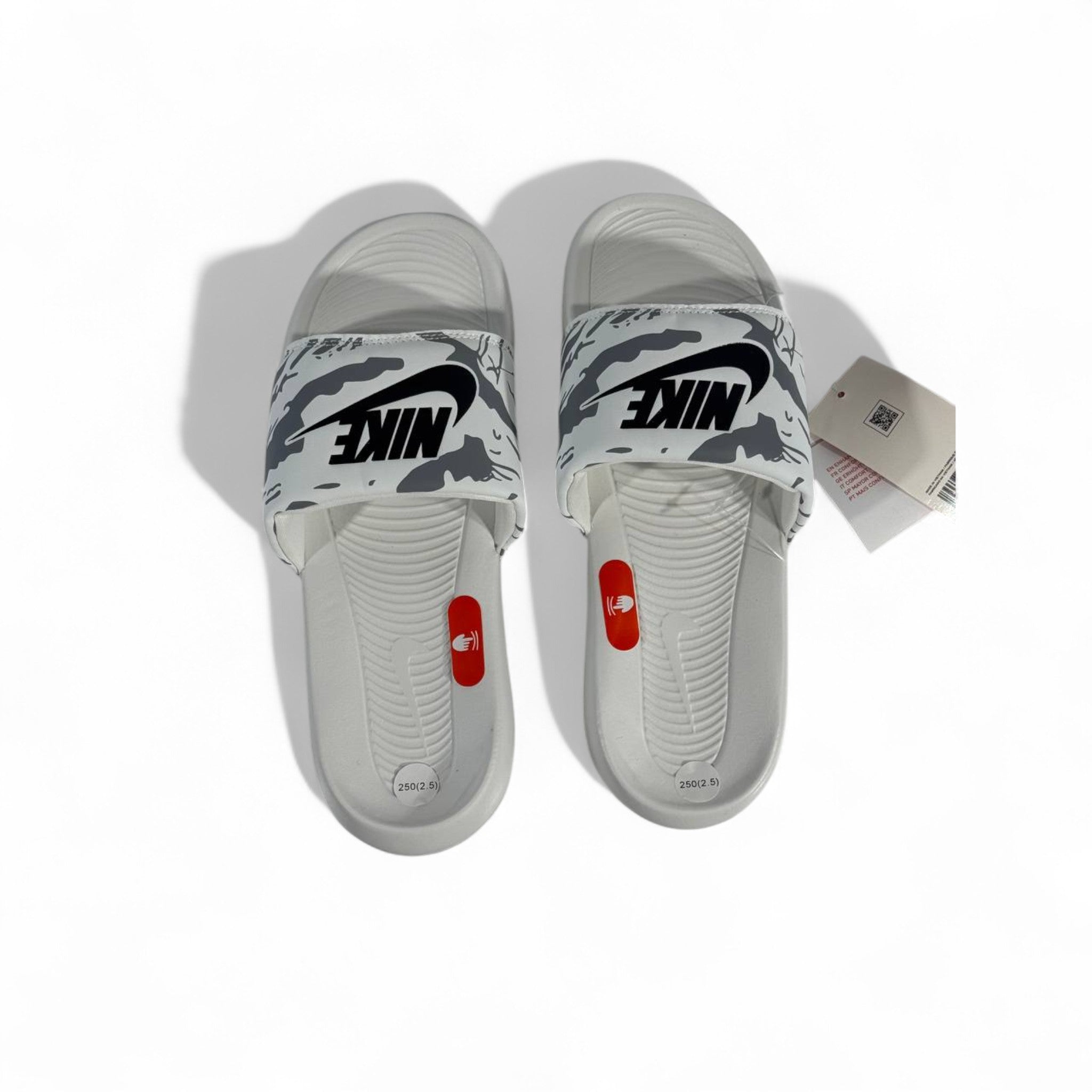 🖤 Nike Grey Camo Slides – Urban Streetwear Slippers ⚪
