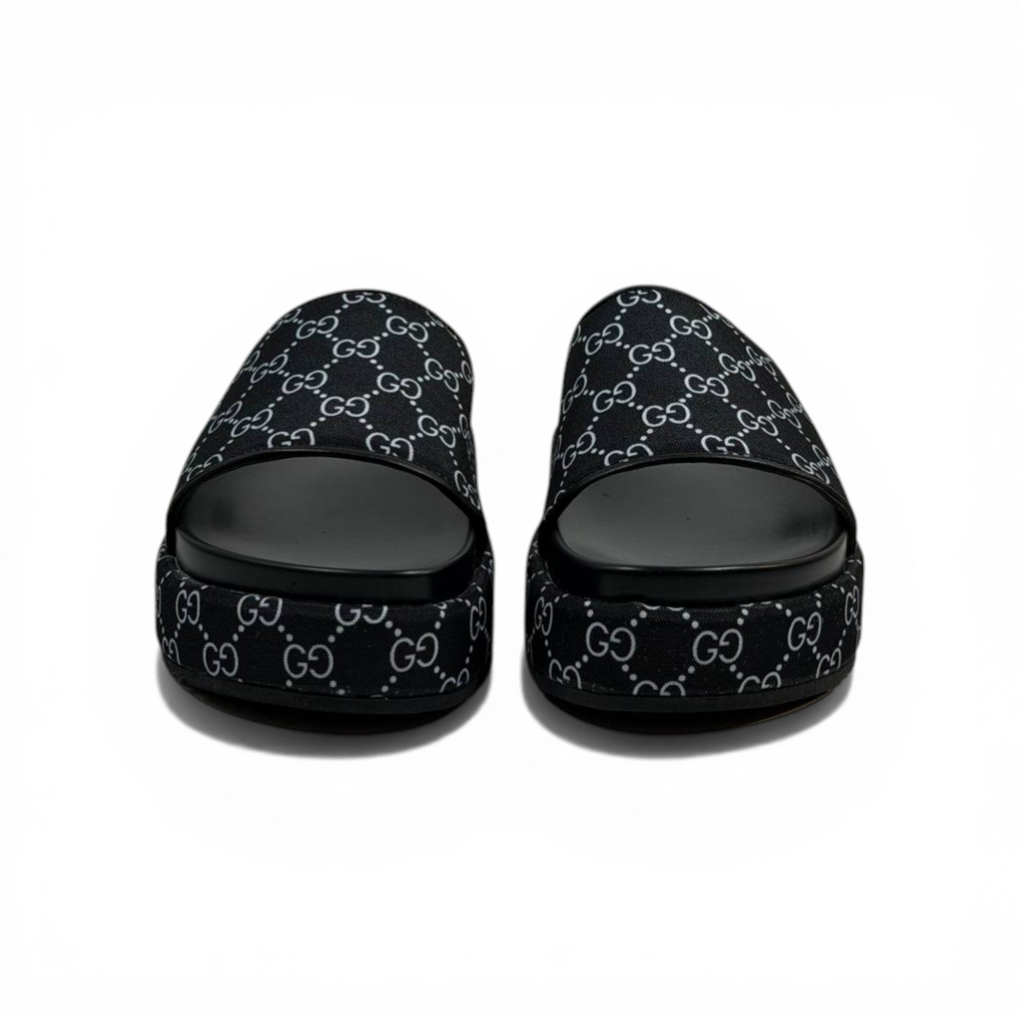 GUCCI Luxury Black Platform Slide Sandals – GG Monogram Statement & Premium Streetwear 👟✨