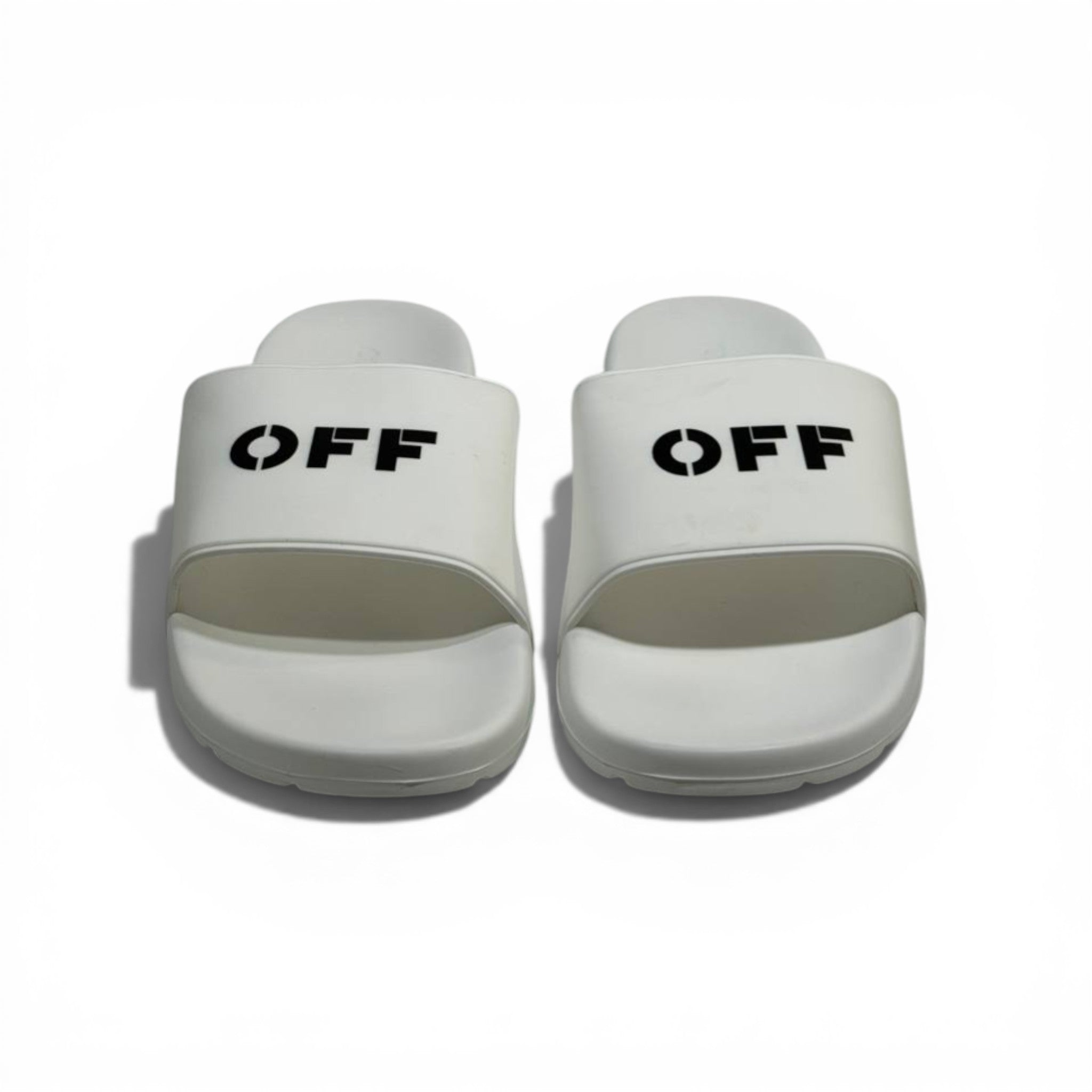 OFF-WHITE Luxury White Slide Sandals – Minimal Logo Design & Everyday Premium Comfort 👟✨