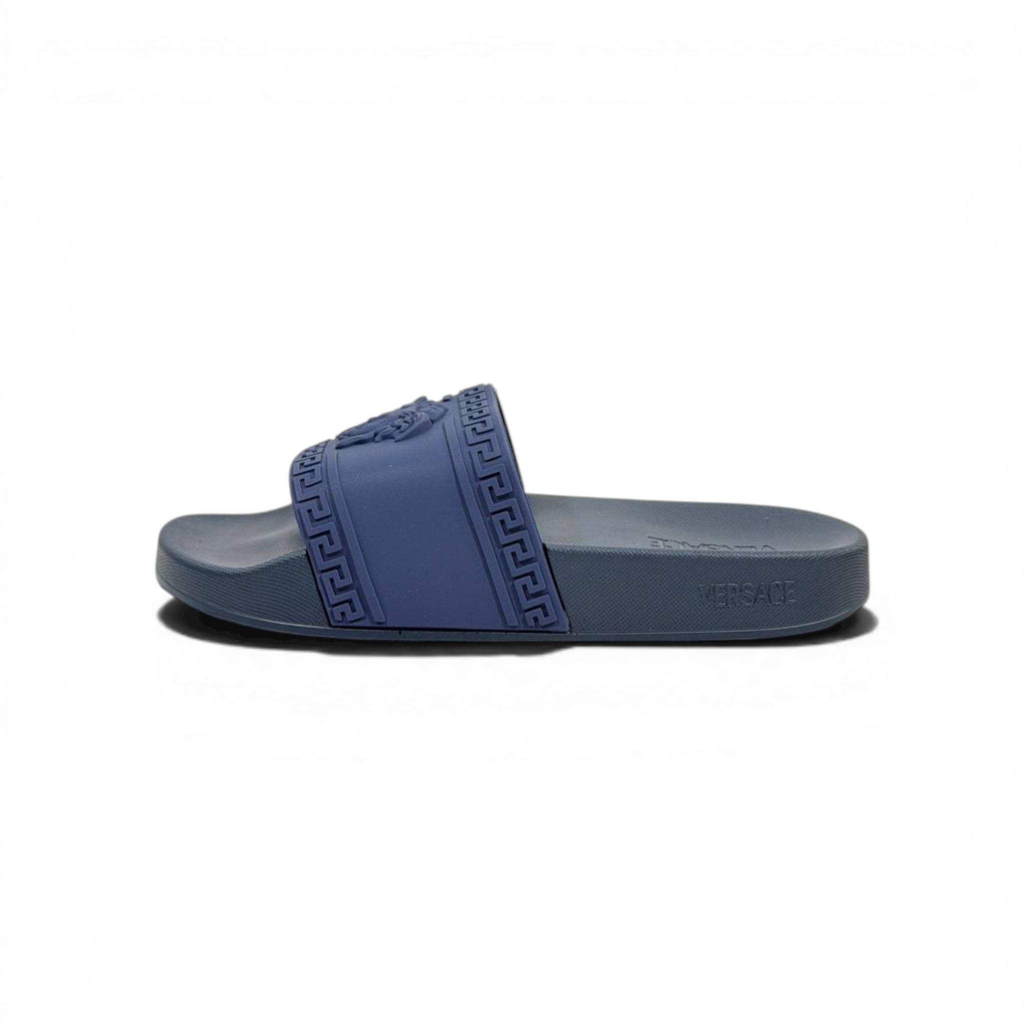 VERSACE Luxury Navy Blue Slide Sandals β Medusa Icon Design & Premium Comfort πβ¨