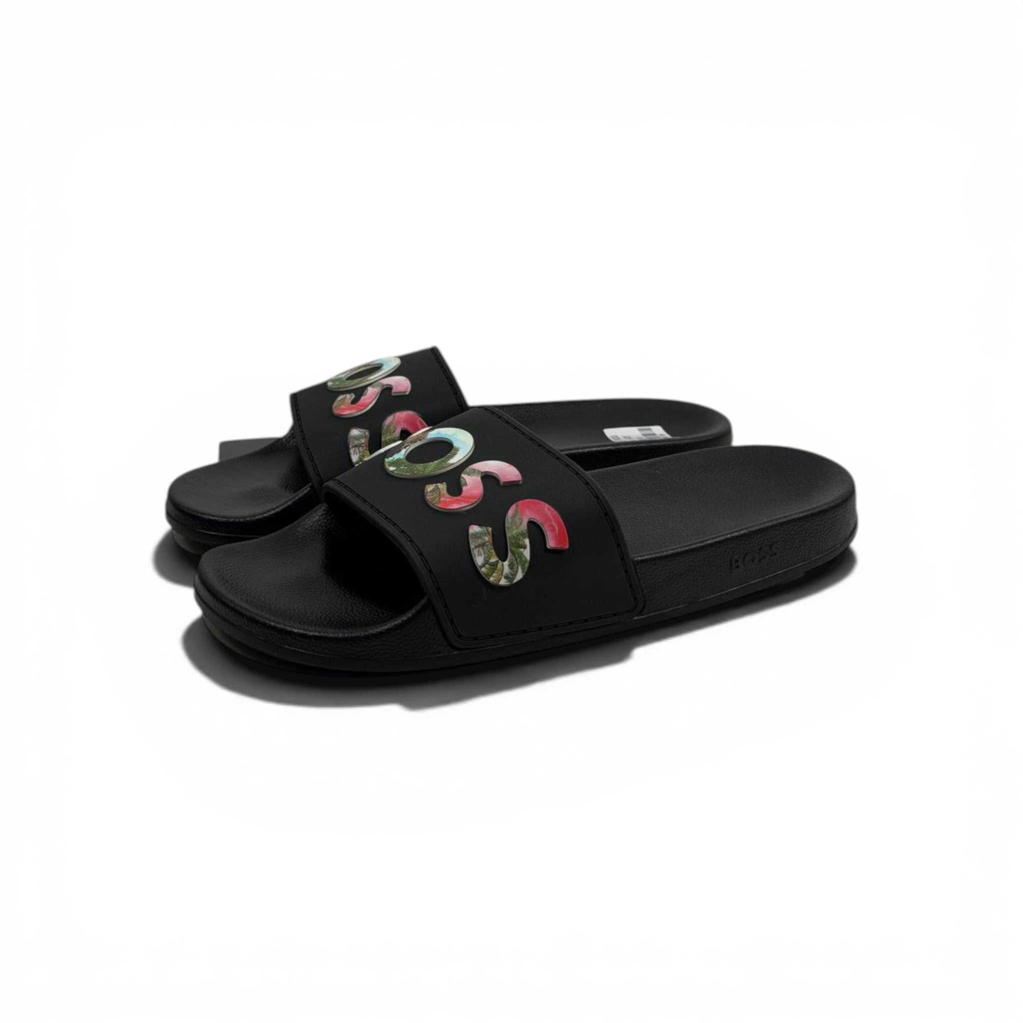 BOSS Luxury Black Slide Sandals β Statement Logo Design & Premium Everyday Comfort πβ¨