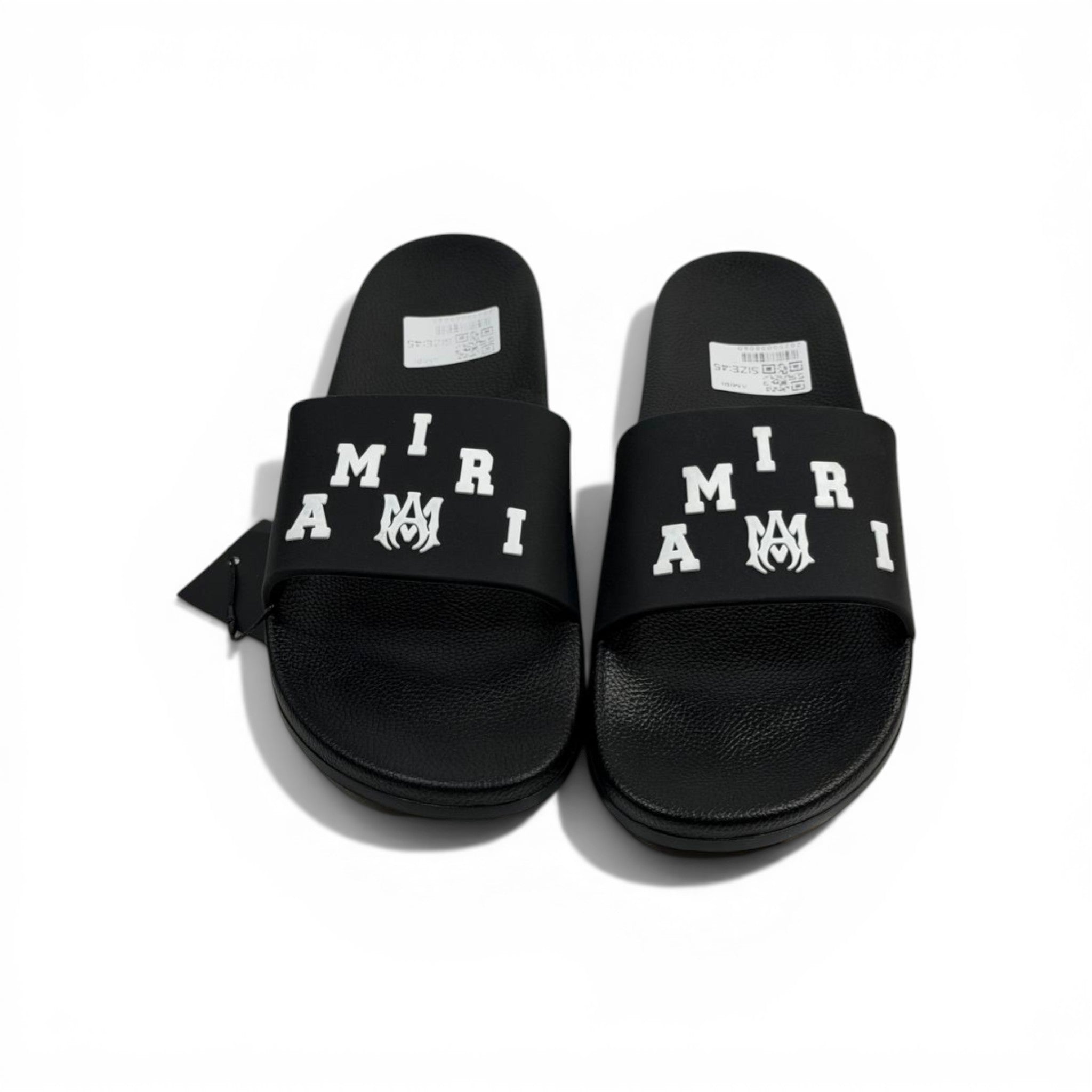 AMIRI Luxury Black Slide Sandals β Bold White Logo Design & Premium Streetwear πβ¨