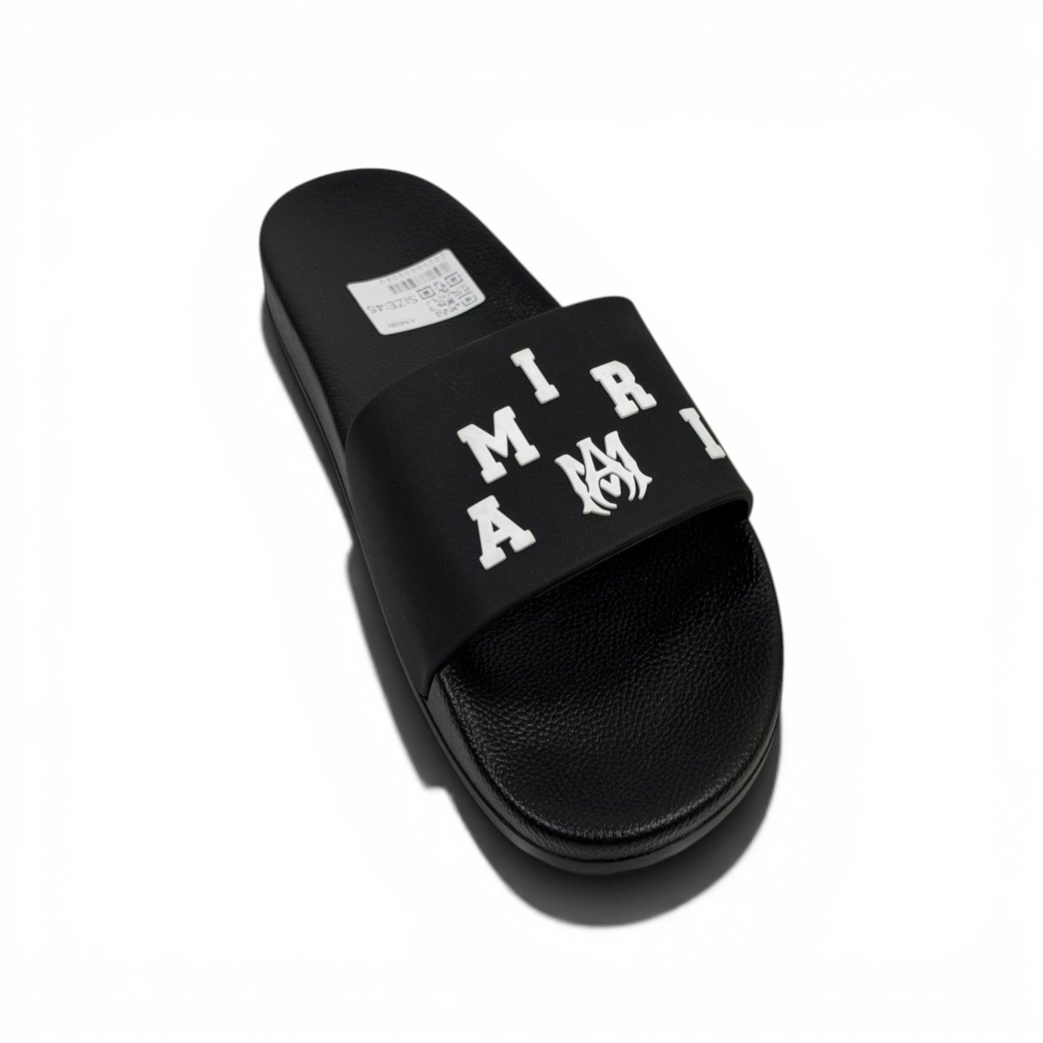 AMIRI Luxury Black Slide Sandals – Bold White Logo Design & Premium Streetwear 👟✨
