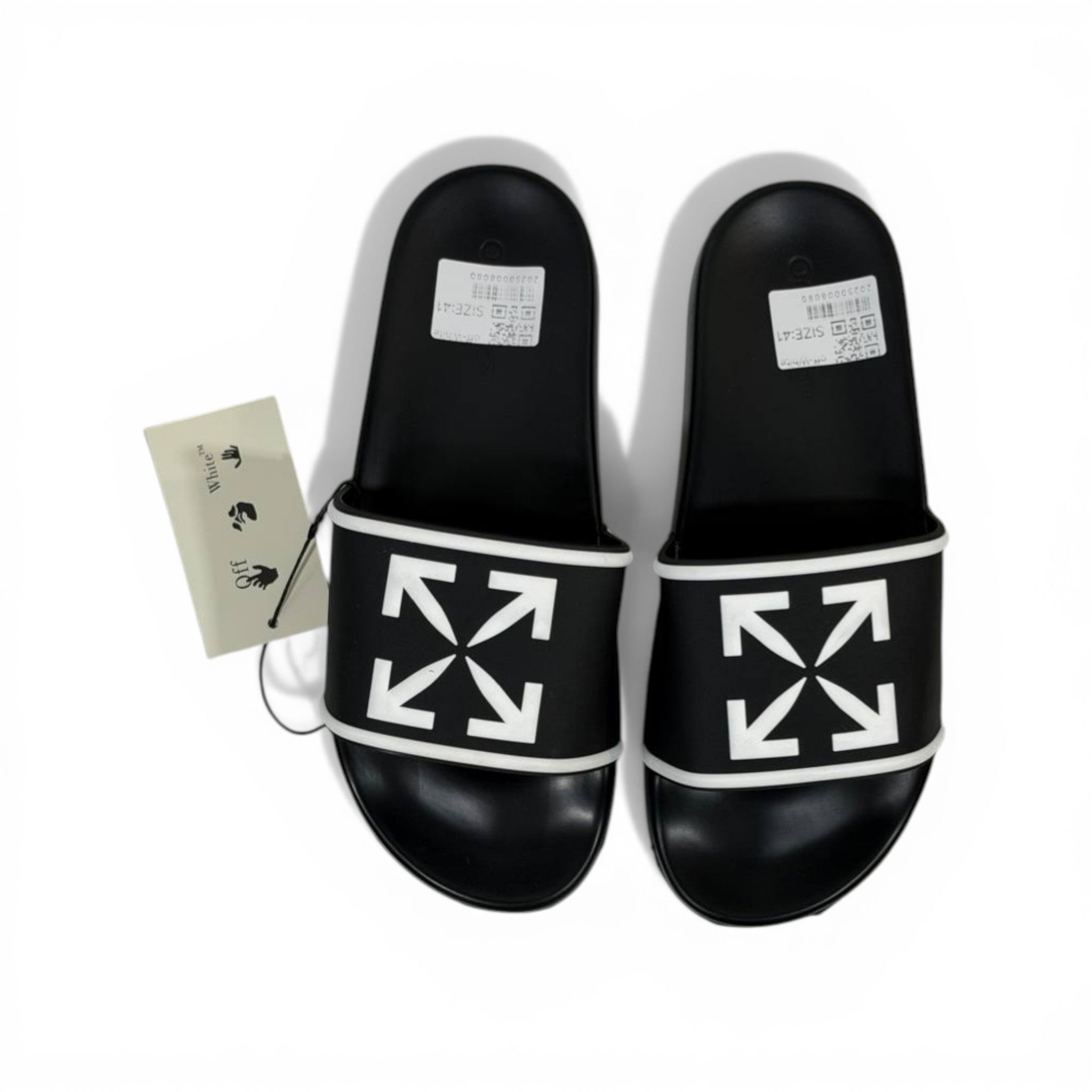 OFF-WHITE Luxury Black Slide – Iconic Arrow Logo Design & Premium Streetwear 👟✨