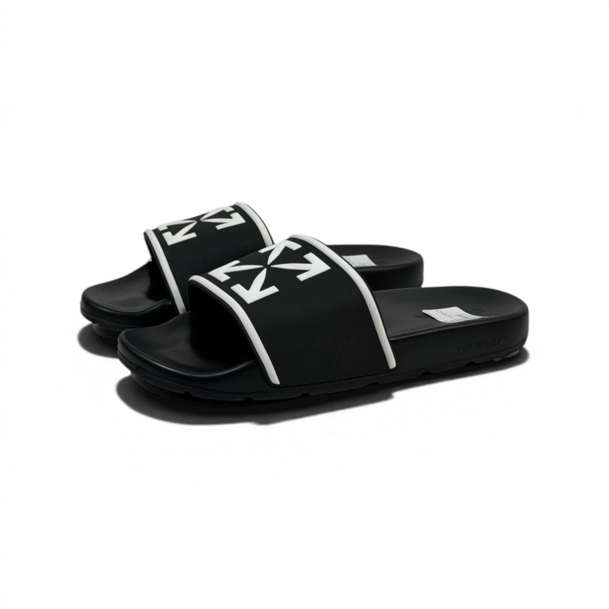 OFF-WHITE Luxury Black Slide – Iconic Arrow Logo Design & Premium Streetwear 👟✨