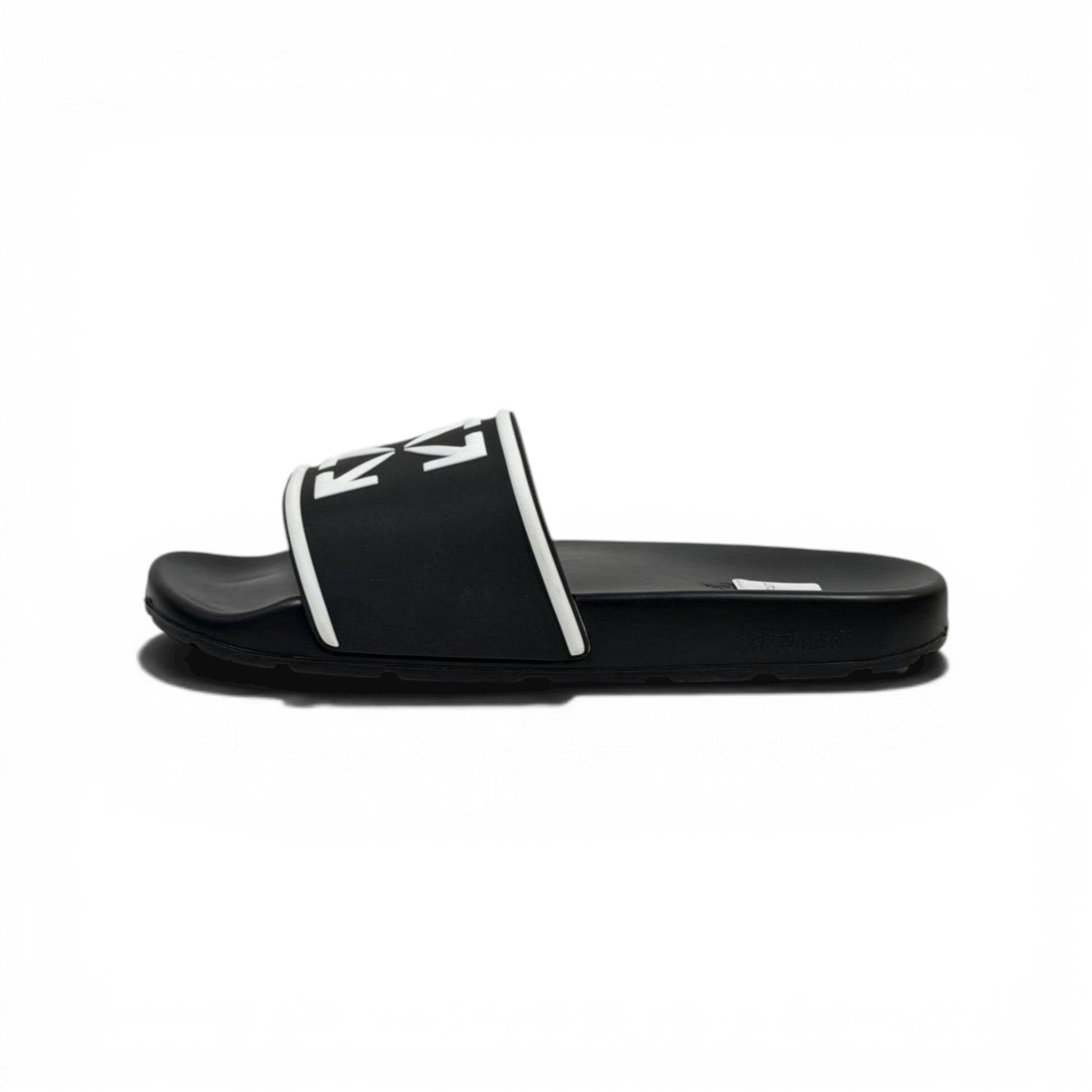 OFF-WHITE Luxury Black Slide – Iconic Arrow Logo Design & Premium Streetwear 👟✨