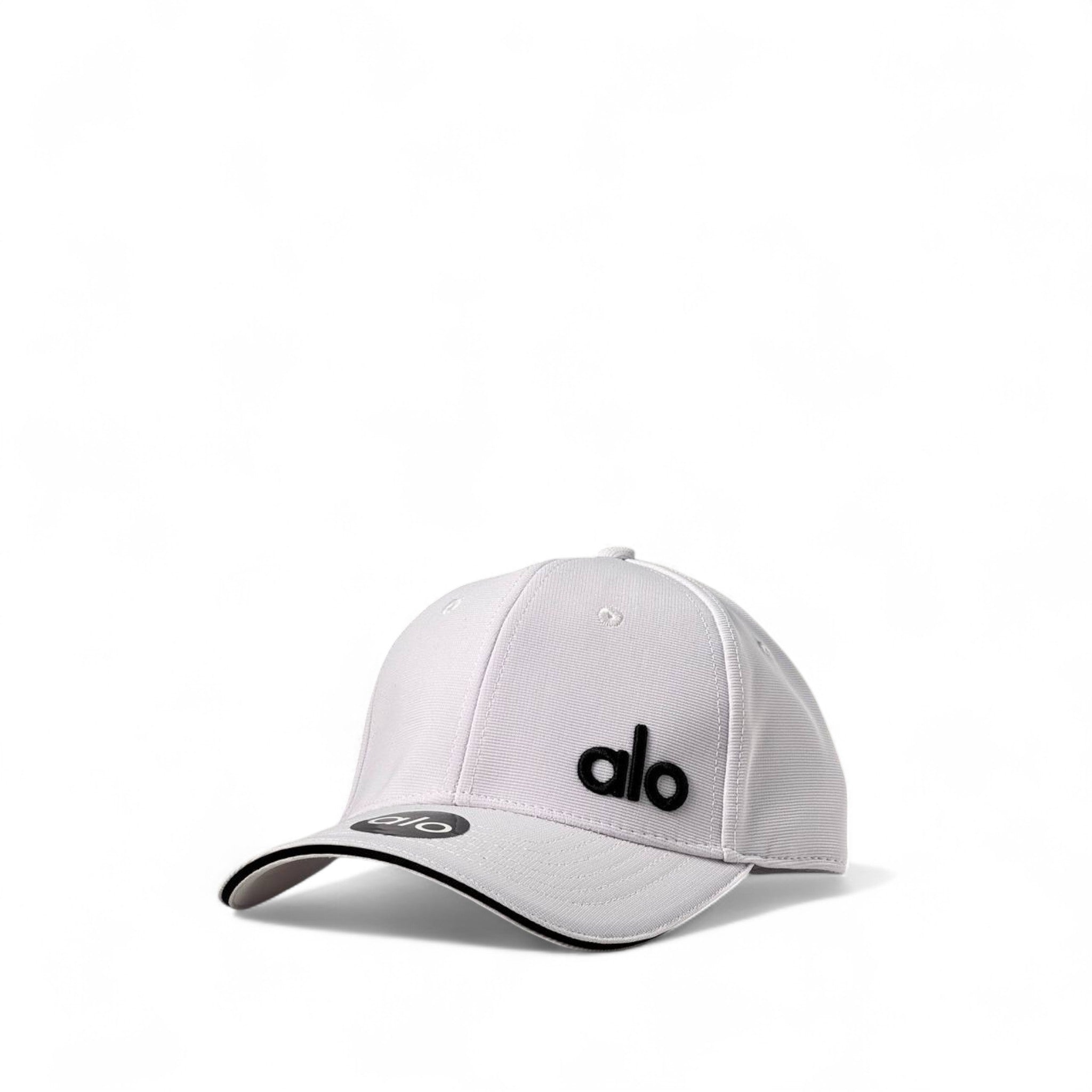 Alo Yoga White Performance Cap ⚪🖤 | Sporty White Hat with Black Embroidered Logo