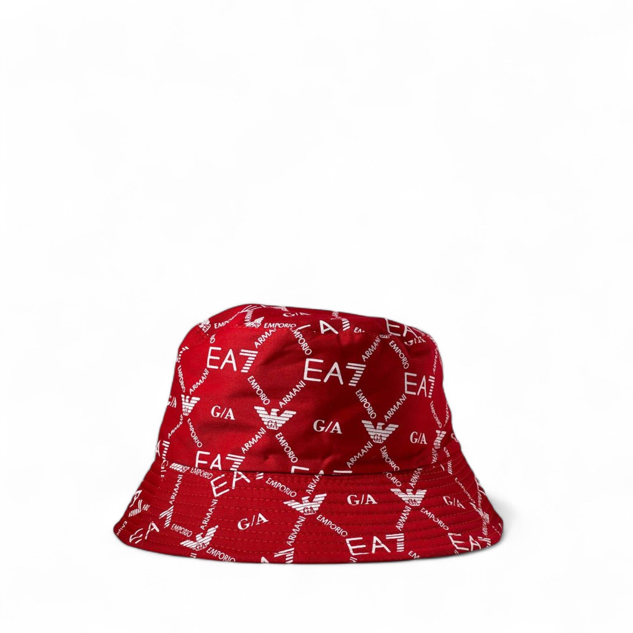 Emporio Armani Reversible Bucket Hat π΄ | Red Double-Face Logo Hat with Monogram & Eagle Embroider