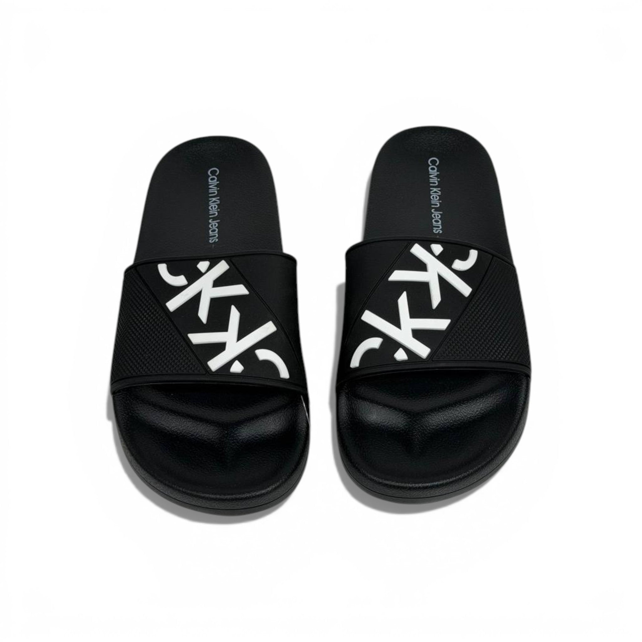 🖤✨ Calvin Klein Jeans Logo Slide Slippers – Black Iconic Style ✨🖤