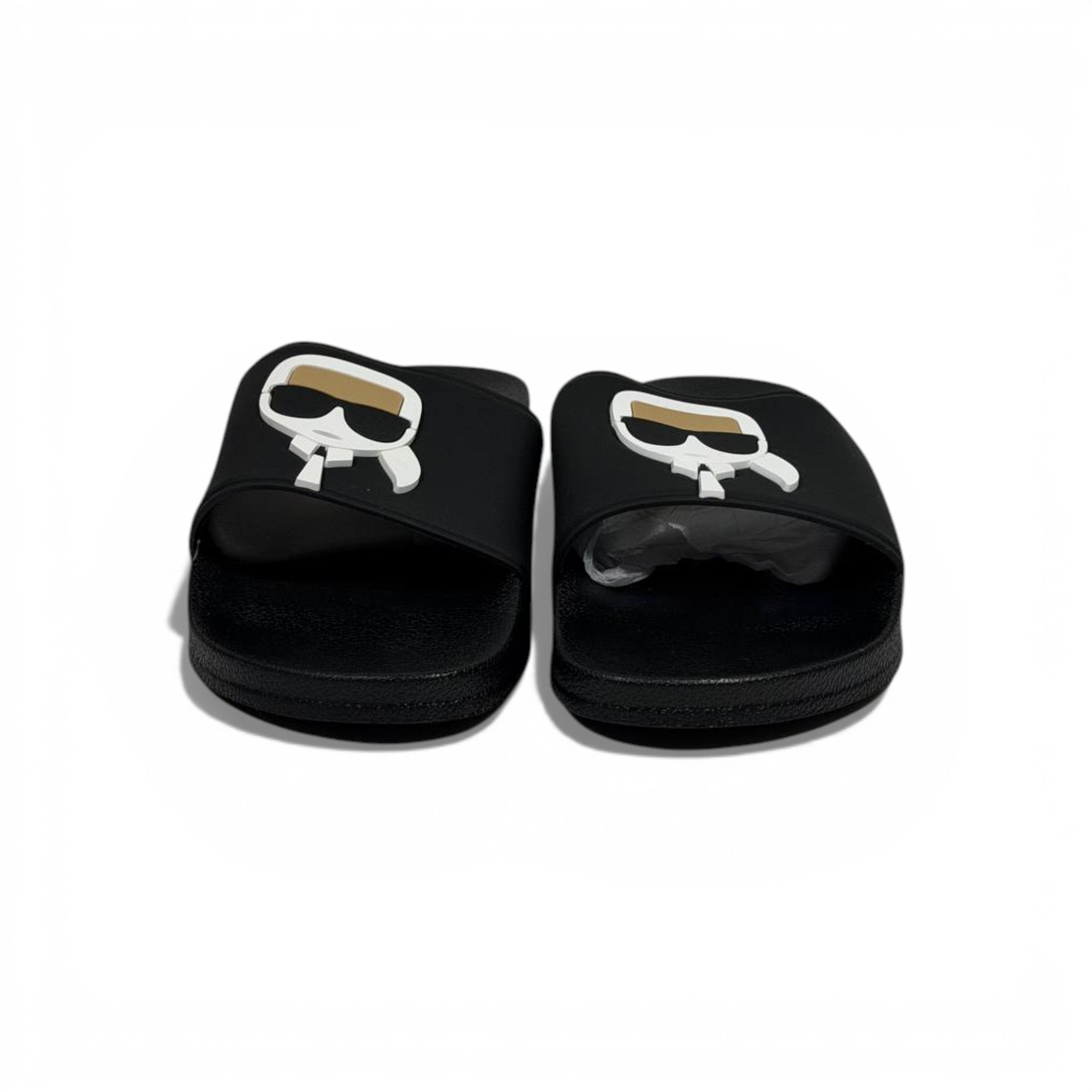 π€ Karl Lagerfeld Ikonik Logo Slide Slippers β Black Statement Style