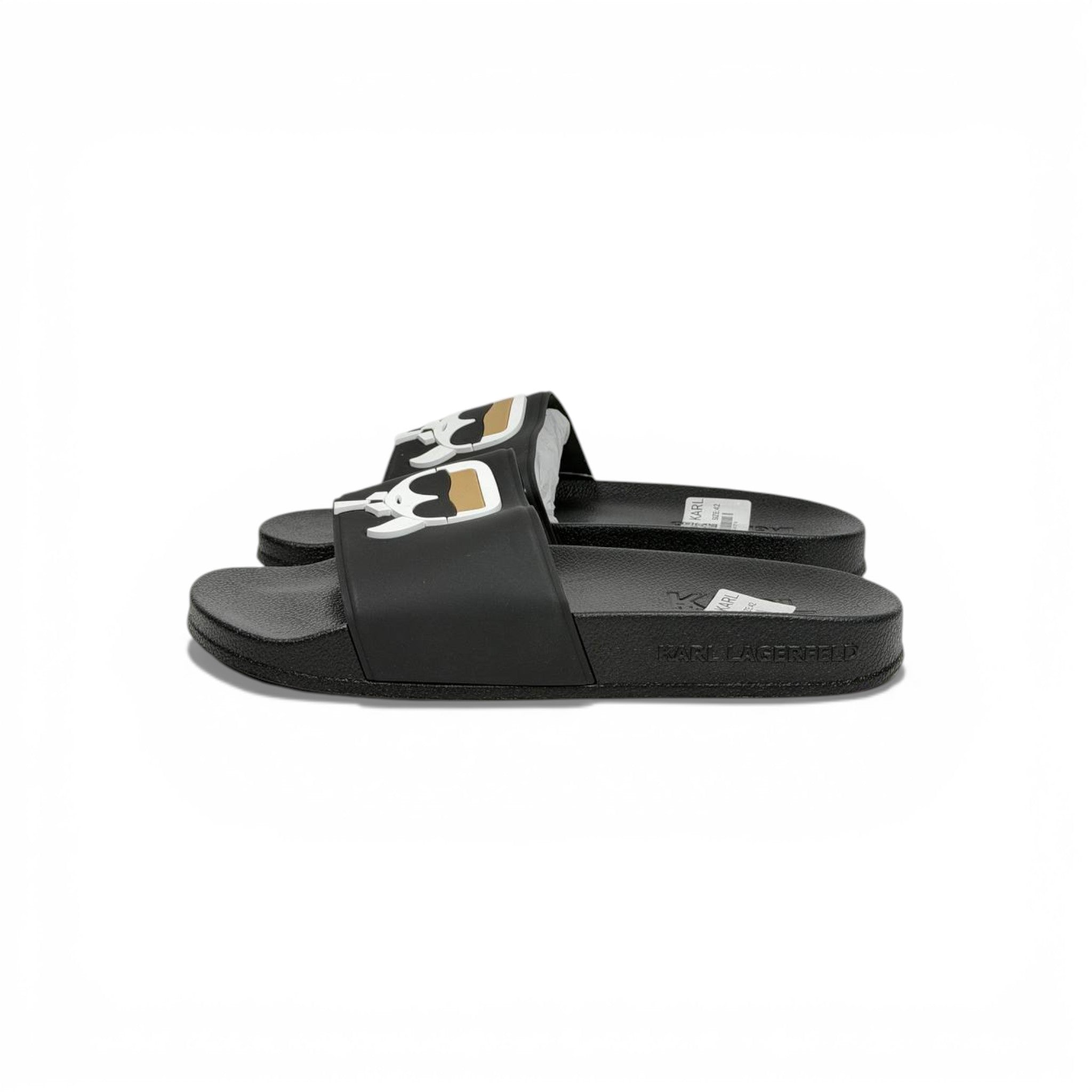 π€ Karl Lagerfeld Ikonik Logo Slide Slippers β Black Statement Style