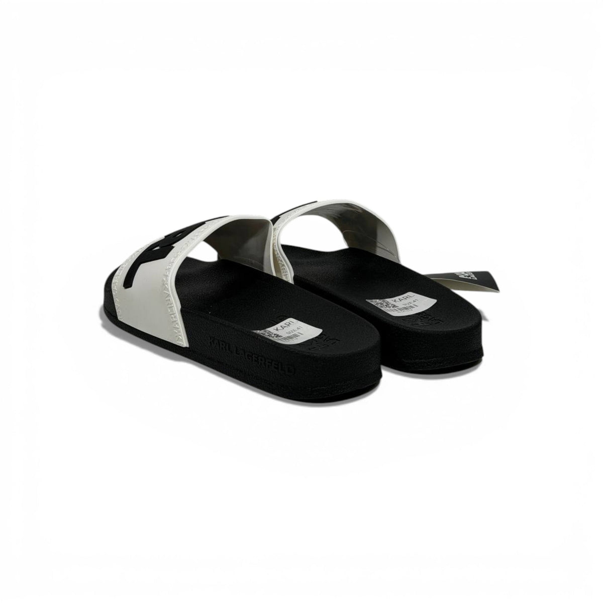 π€ Karl Lagerfeld Bold Logo Slide Slippers β Black & White