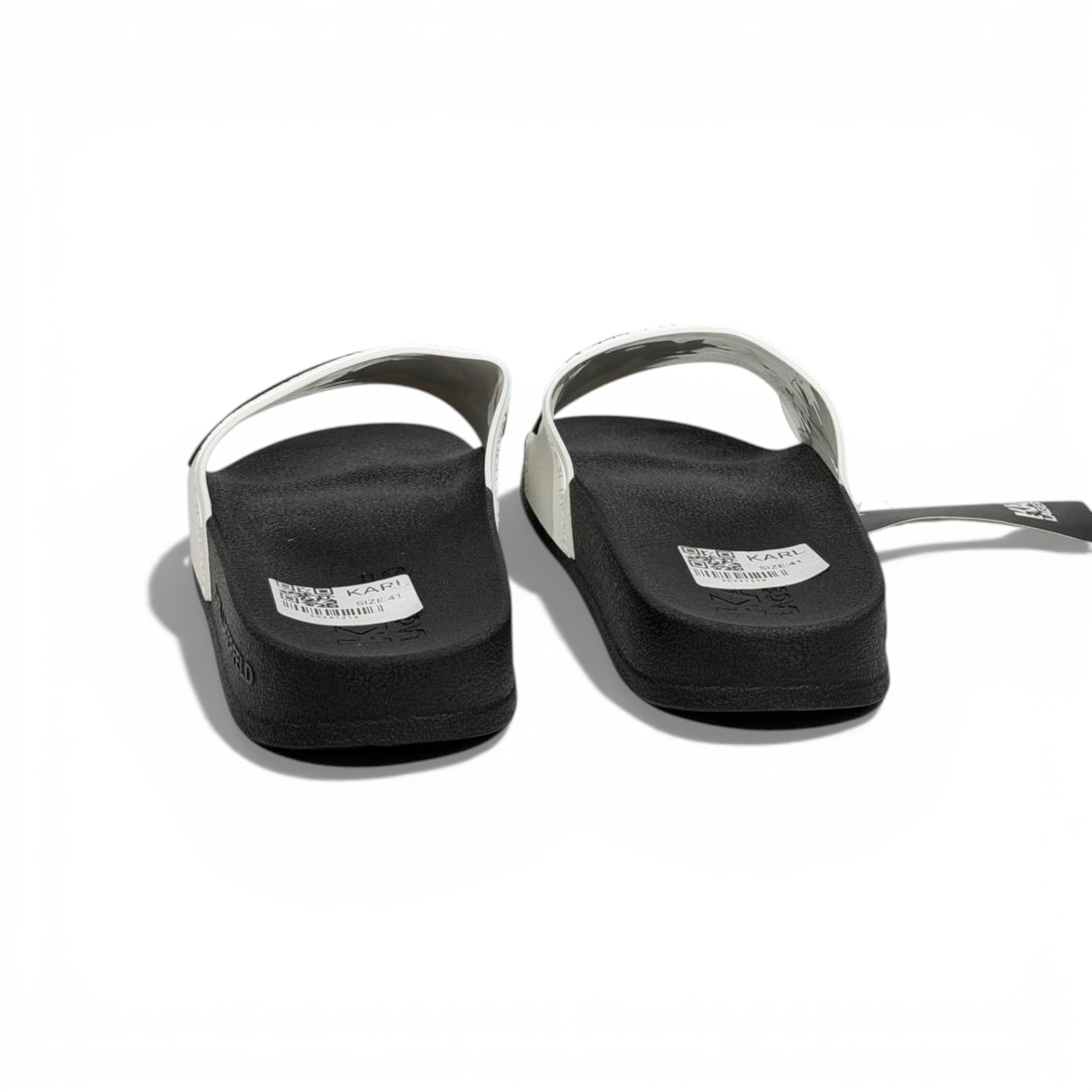 π€ Karl Lagerfeld Bold Logo Slide Slippers β Black & White