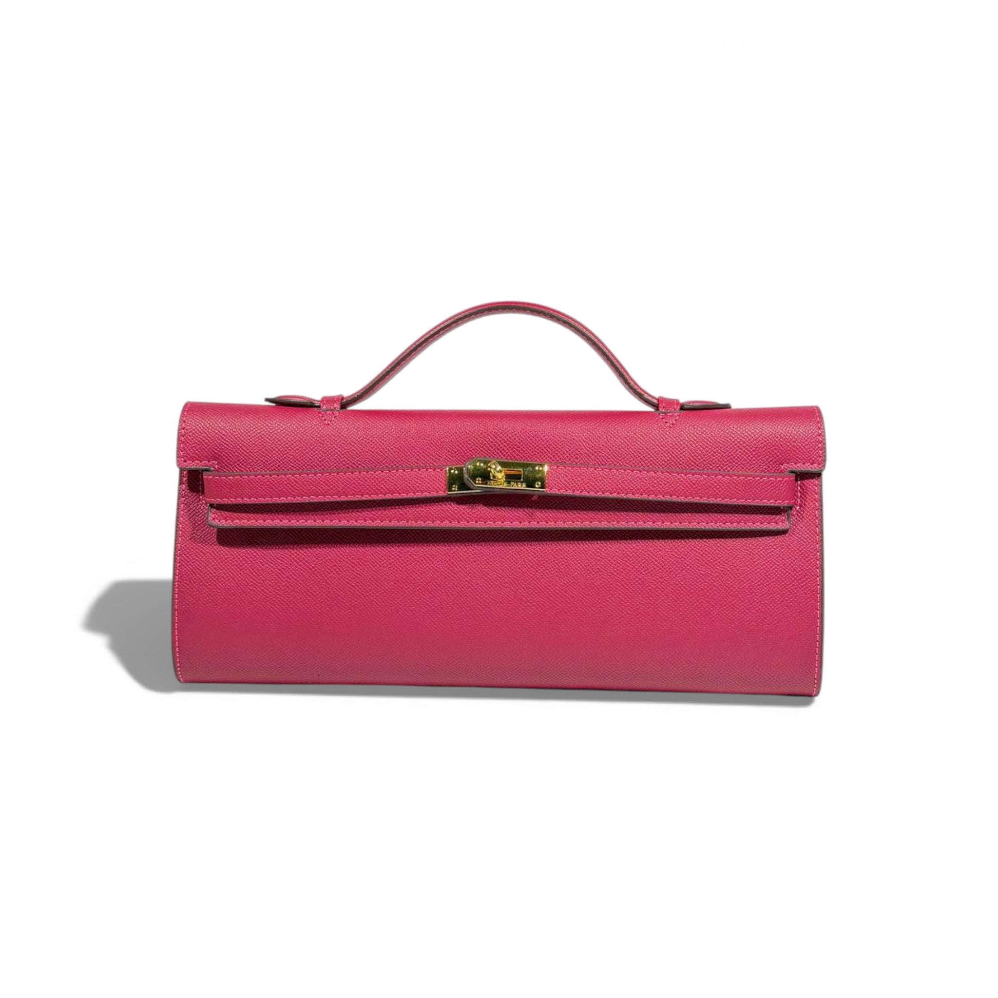 💗 Hermès Pink Leather Kelly Style Clutch