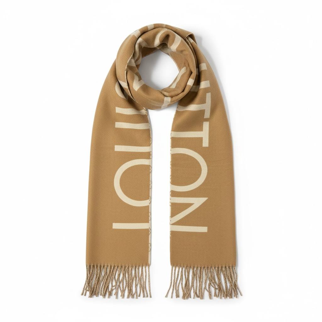 🤎 Louis Vuitton Bold Logo Winter Scarf