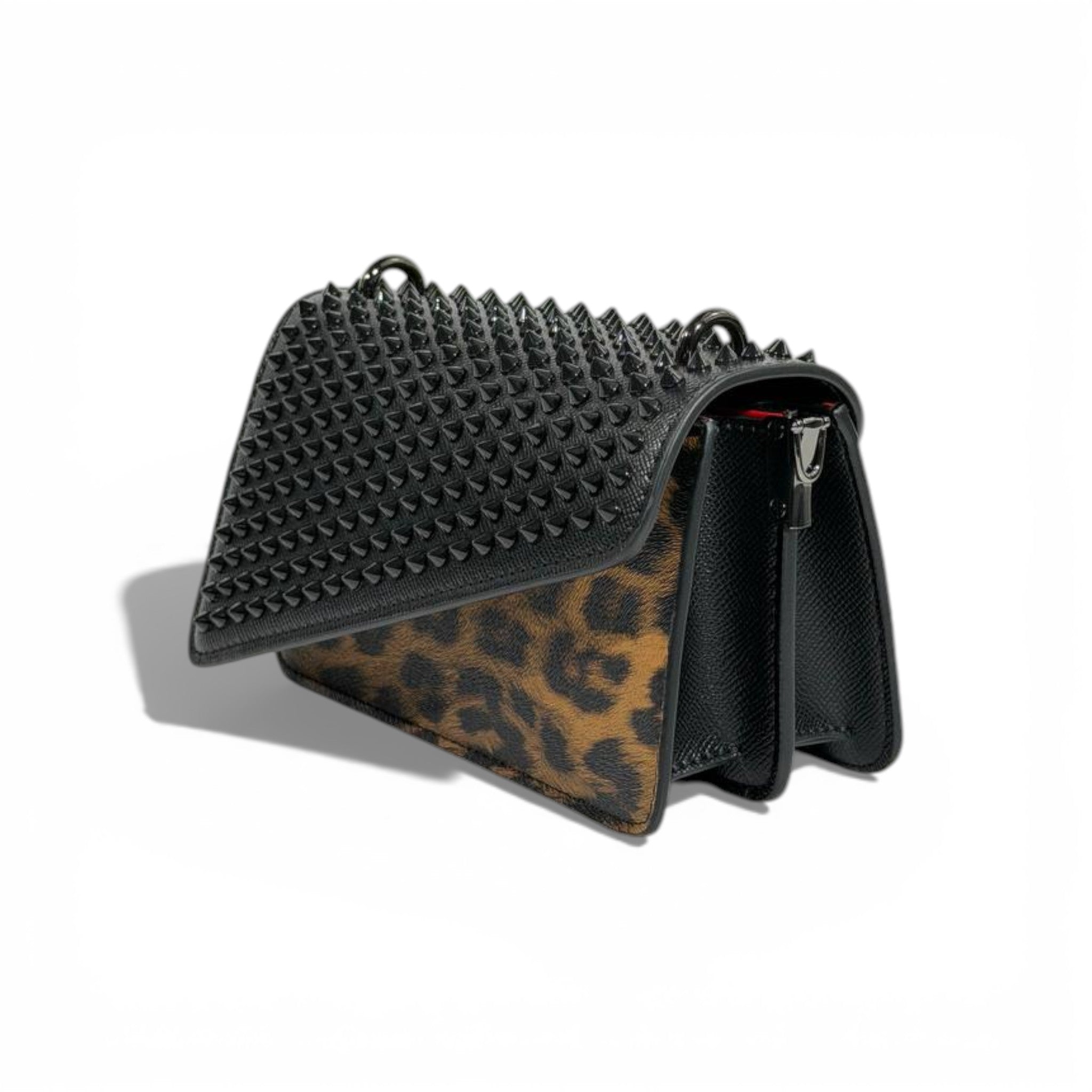 đ¤ Christian Louboutin Studded Leopard Clutch Bag