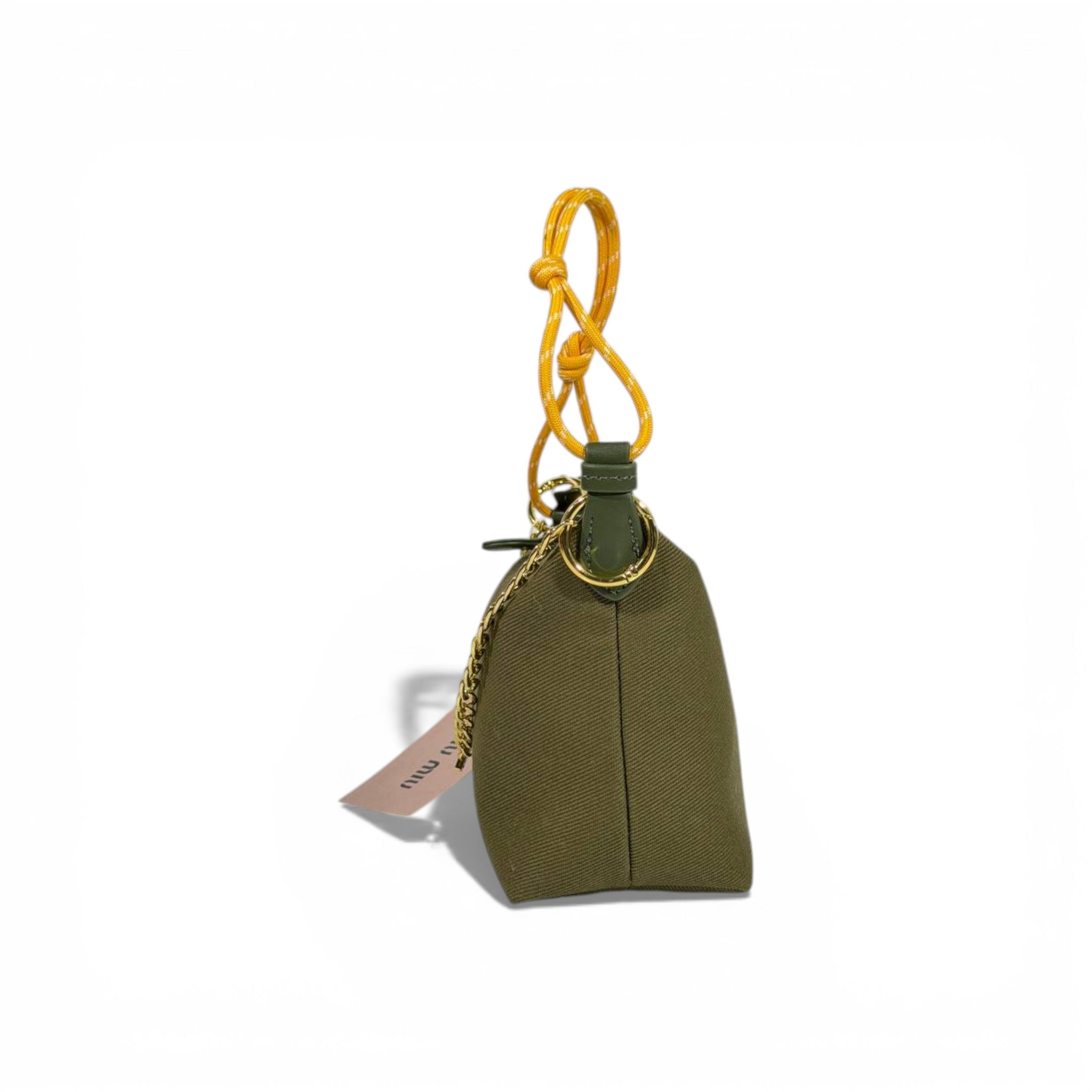 Miu Miu Logo Chain Mini Shoulder Bag – Olive Green 💚✨