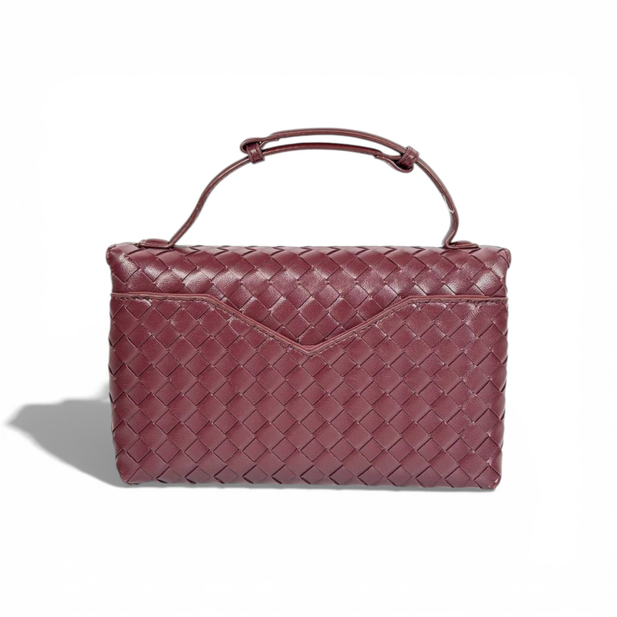 👜 Bottega Veneta Intrecciato Leather Top-Handle Bag – Burgundy ❤️‍🔥