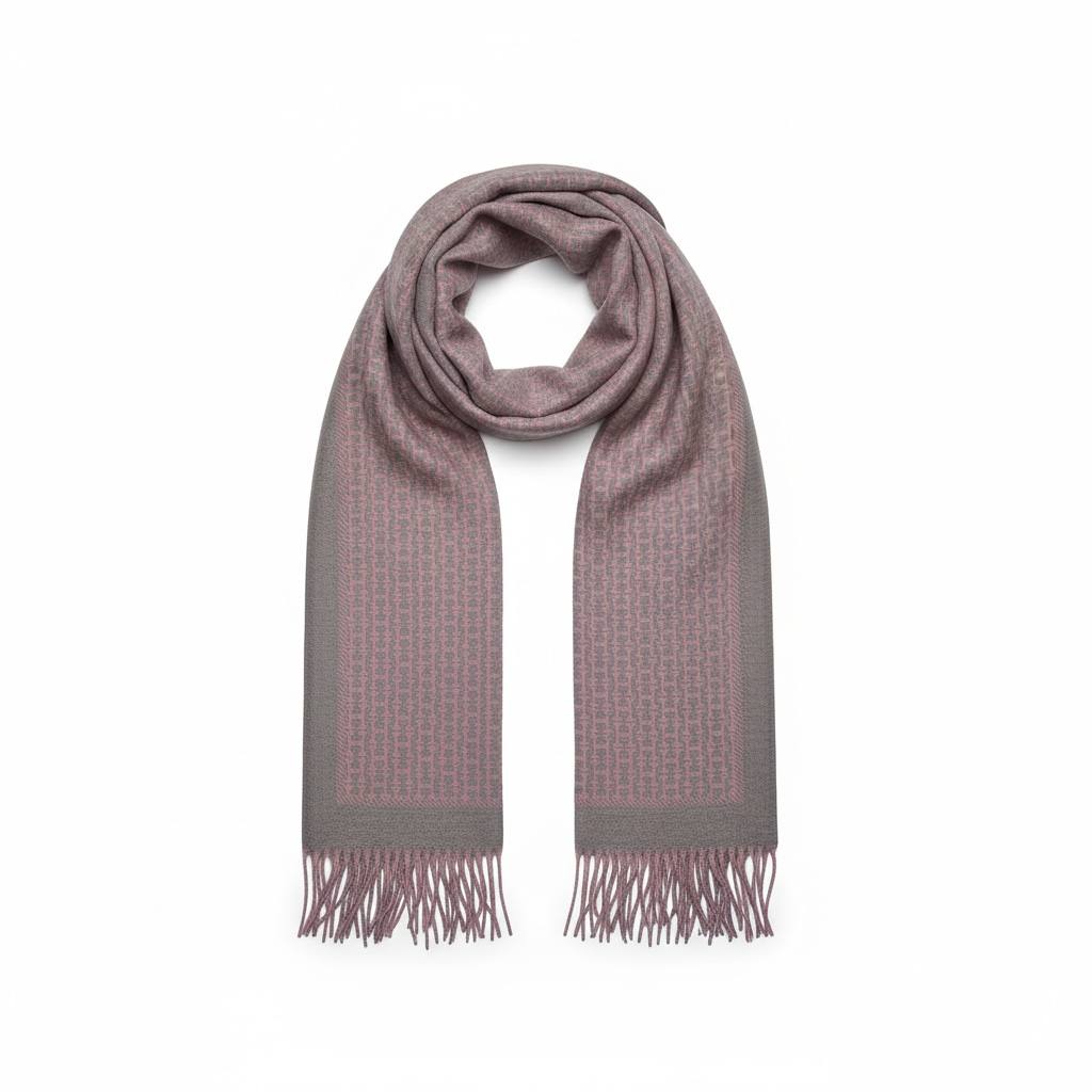 Hermès Reversible Cashmere Blend Scarf Grey and Mauve