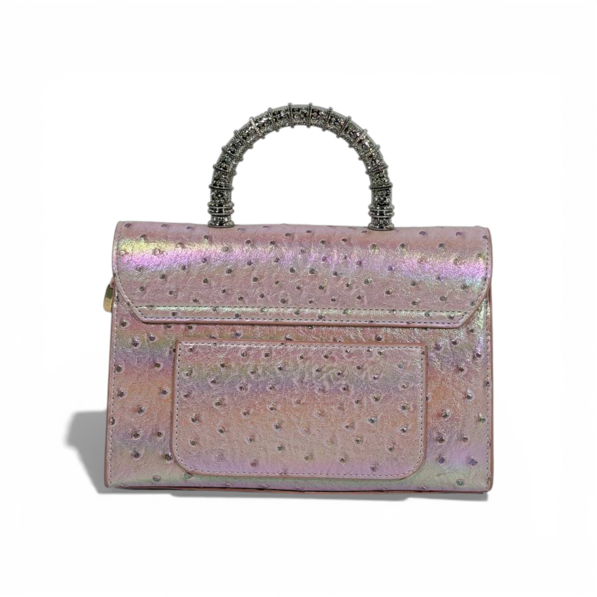 Iridescent Pink Top Handle Mini Bag | Crystal Handle Luxury Handbag ✨👜