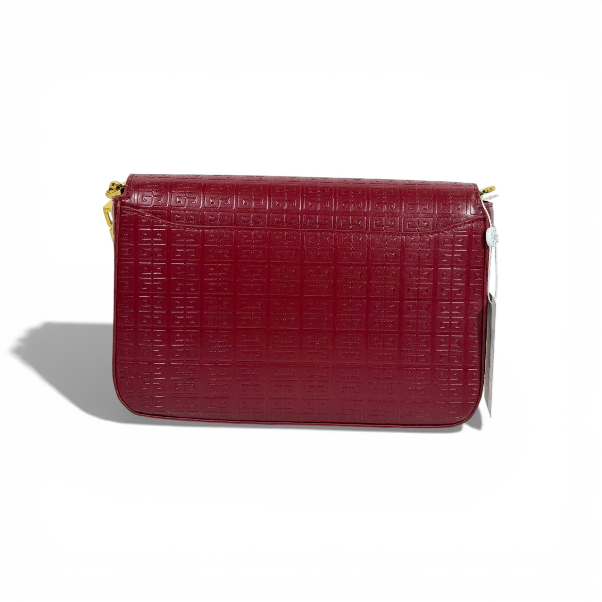 Givenchy Burgundy Embossed Shoulder Bag | Gold Chain Luxury Handbag ❤️✨