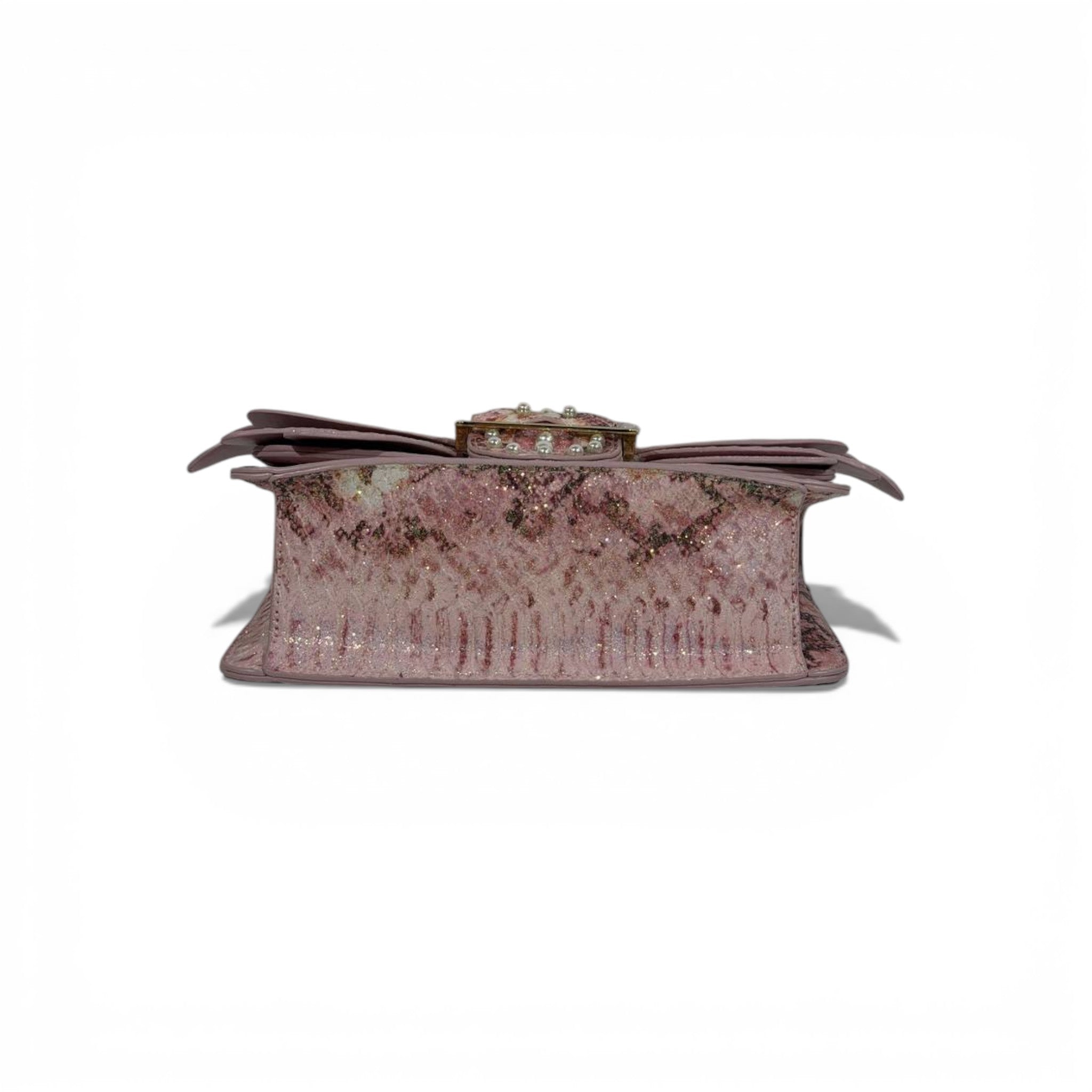 Pink Glitter Bow Clutch Bag | Pearl Detail Elegant Evening Handbag 🎀✨