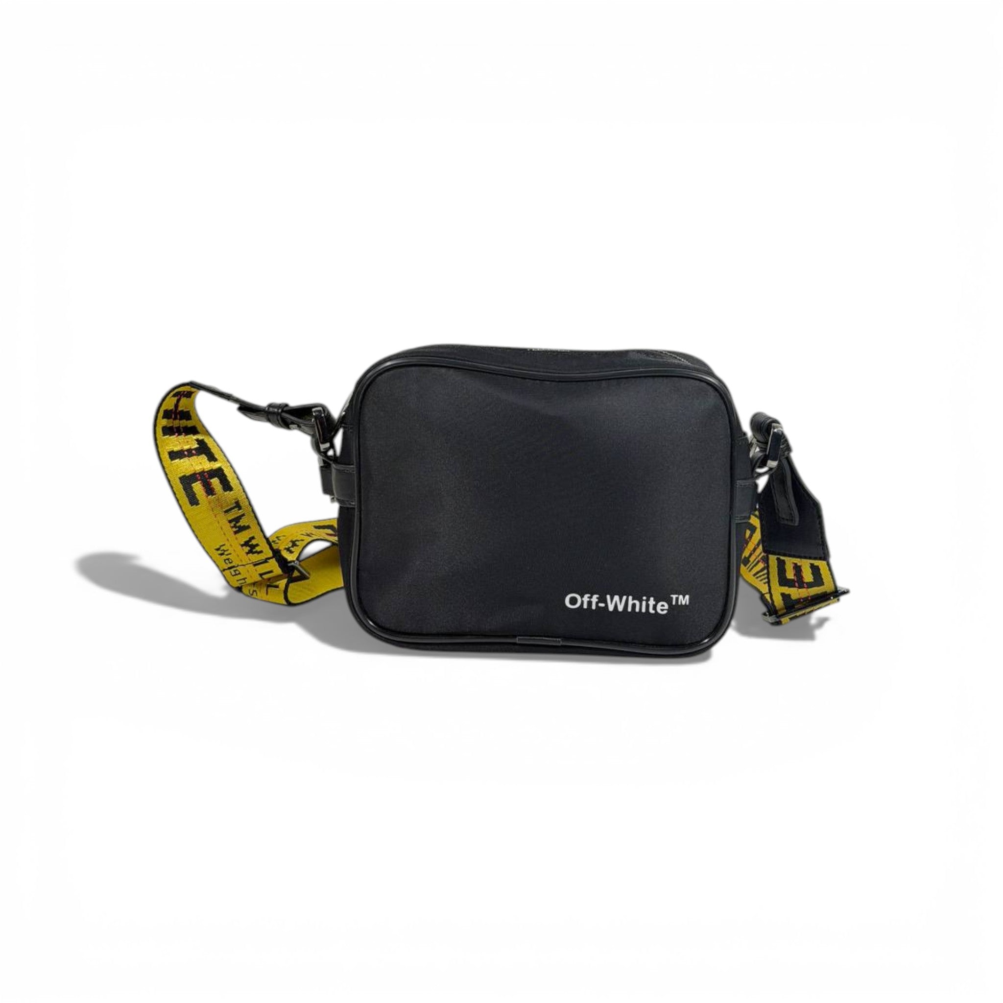 π€π₯ Off-White Black Crossbody Bag with Iconic Yellow Strap β Street Luxury Must-Have π₯π
