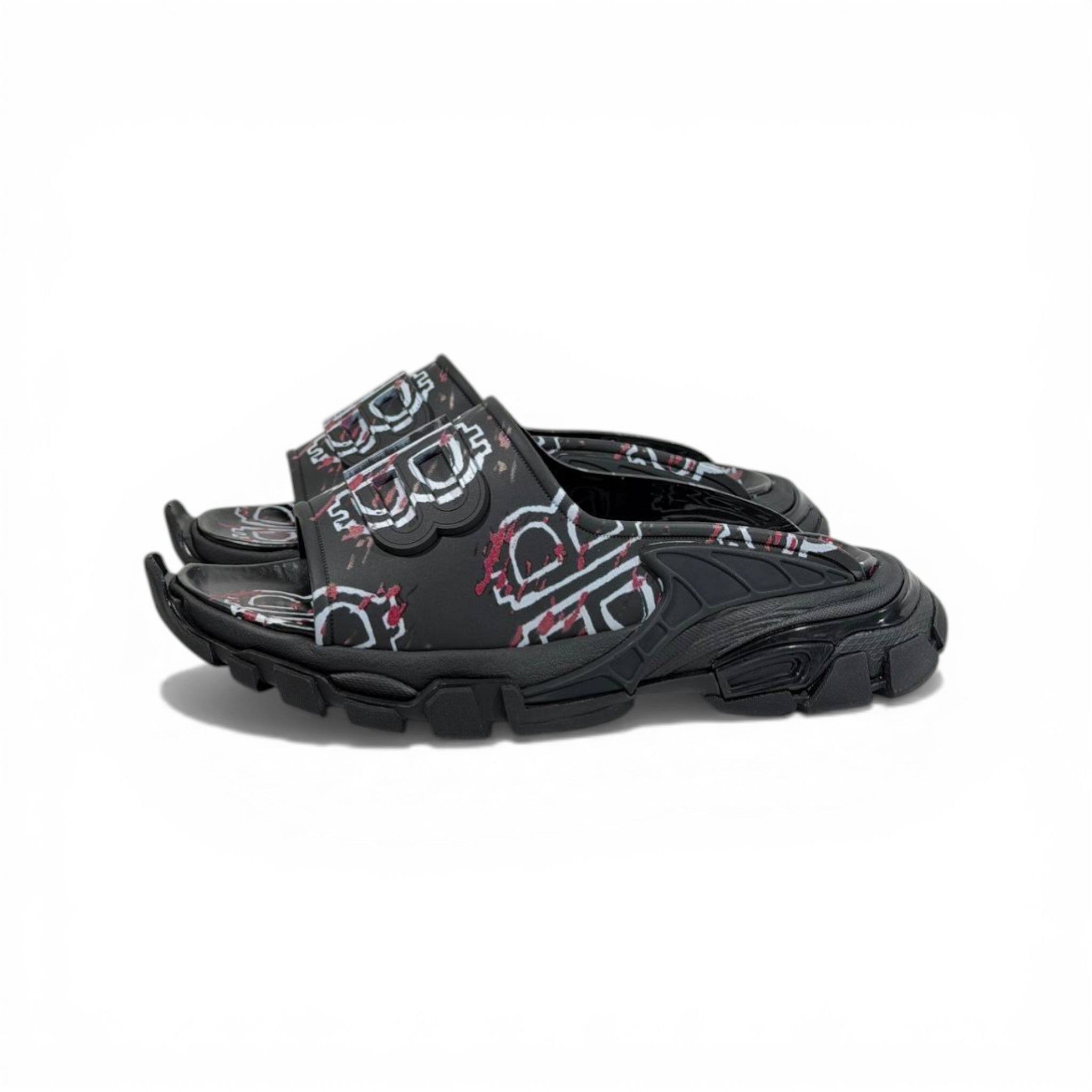 BALENCIAGA Luxury Graphic Slide Sandals β BB Logo Print & Chunky Streetwear Sole ππ₯