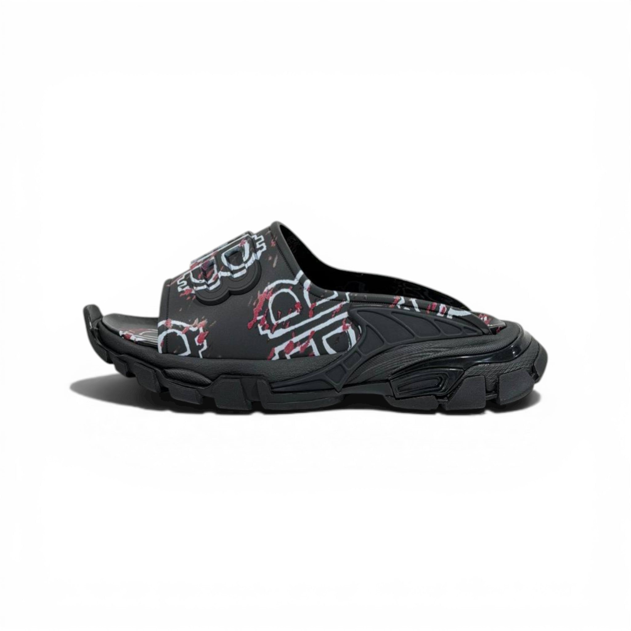 BALENCIAGA Luxury Graphic Slide Sandals β BB Logo Print & Chunky Streetwear Sole ππ₯