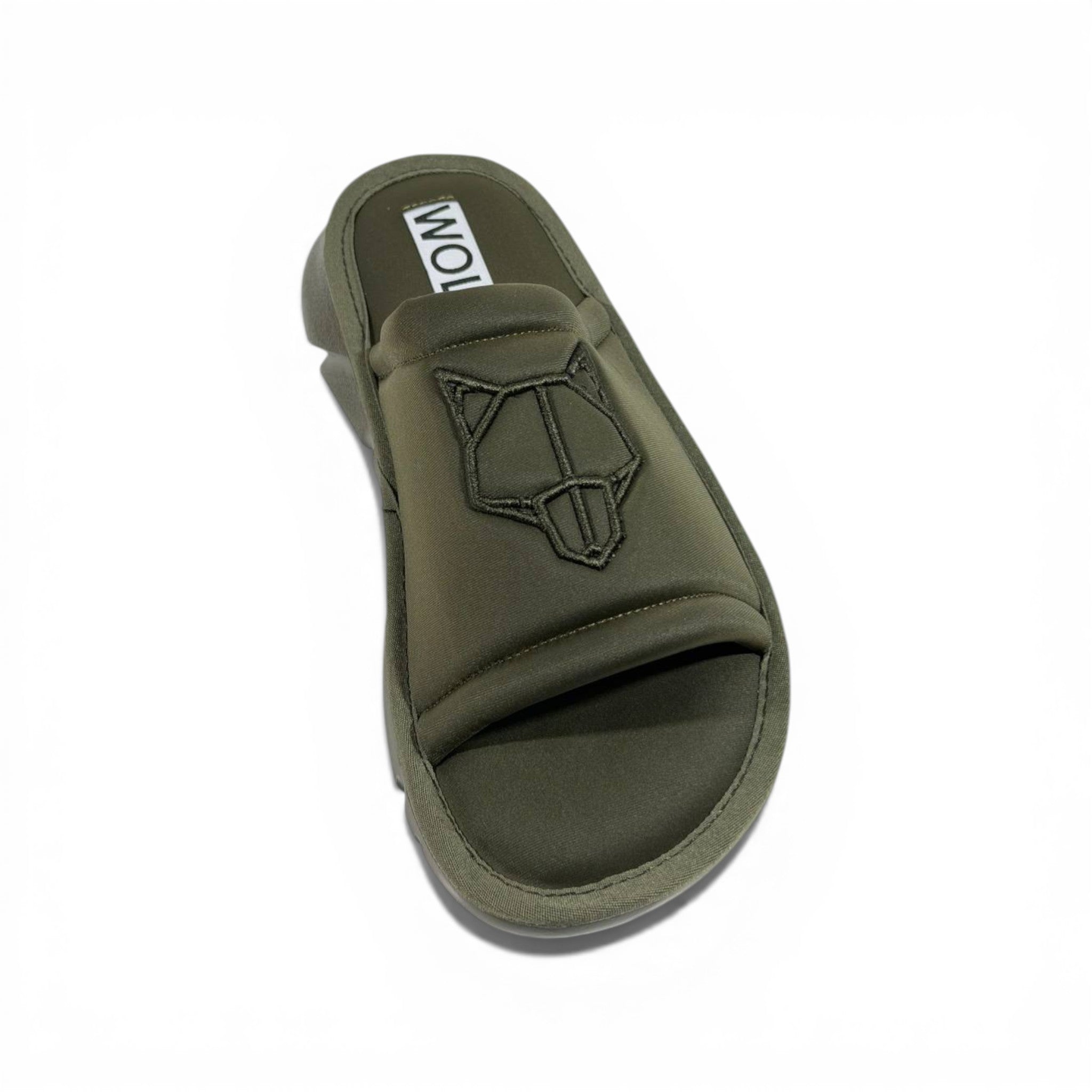 NAKED WOLFE Olive Green Chunky Slide – Bold Streetwear Comfort & Premium Design 👟🔥