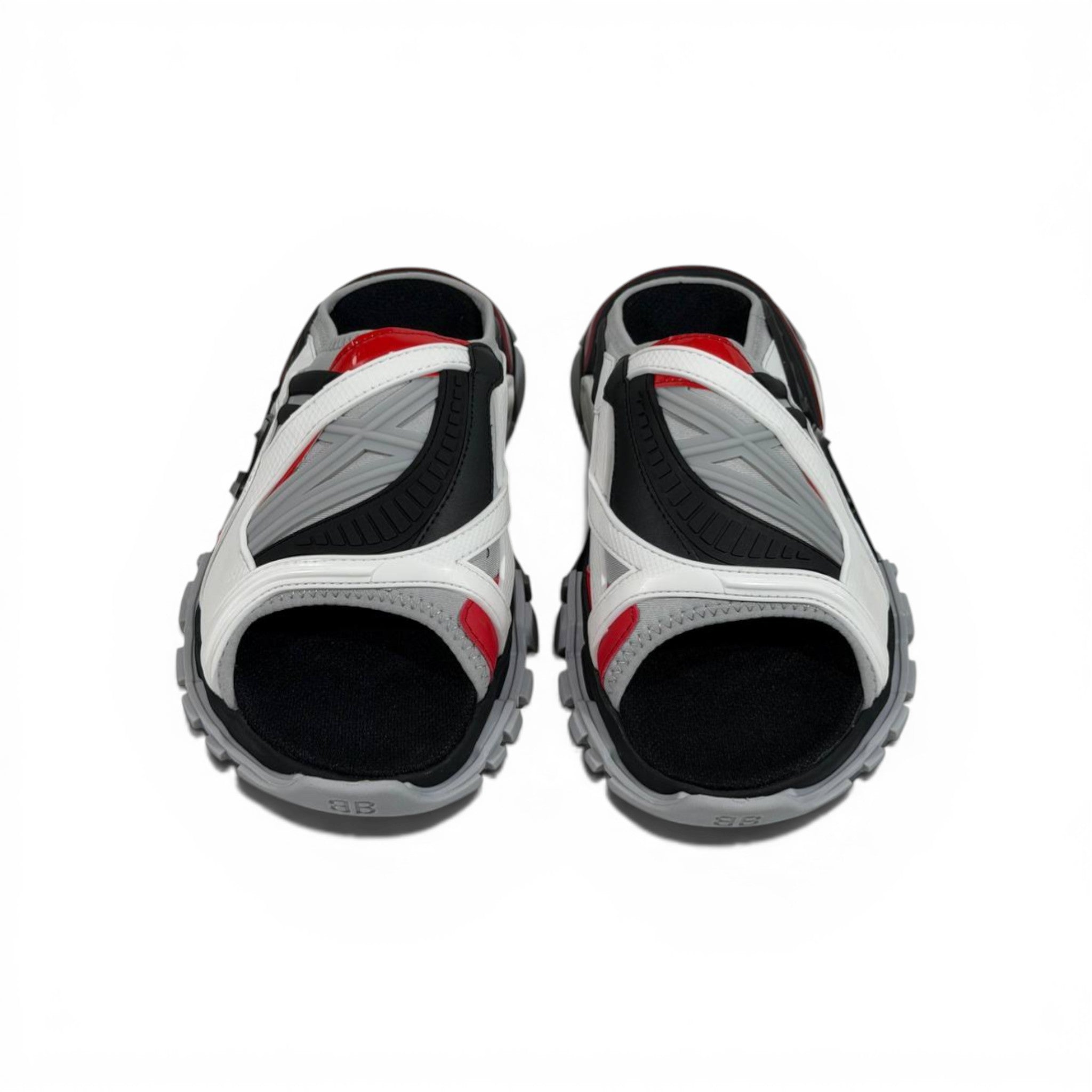Balenciaga Sport Chunky Sandals – Tech Streetwear Slides ⚪🔴⚫